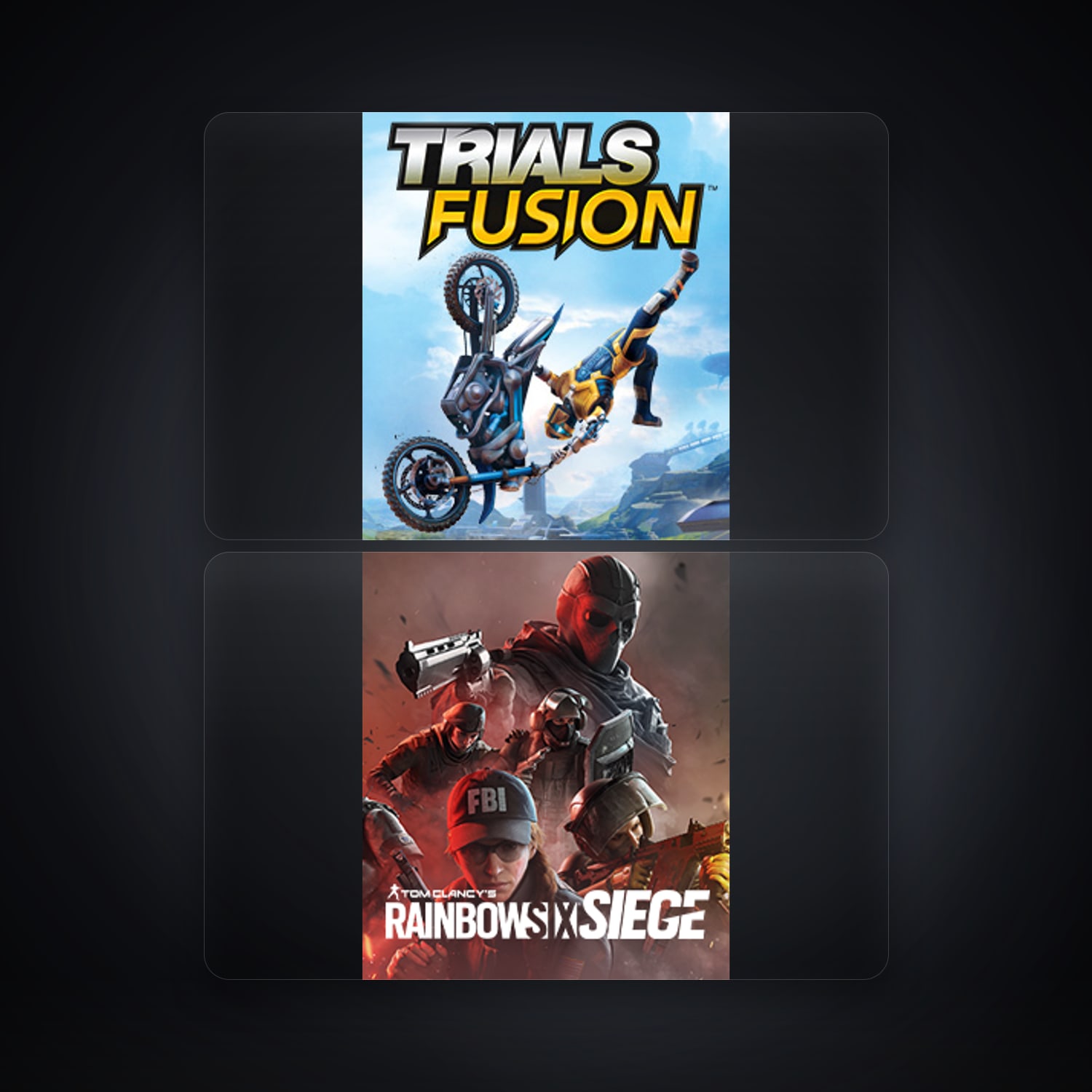 Ubisoft Trials Fusion + Tom Clancy's Rainbow Six Siege — SE — HabibiAccounts