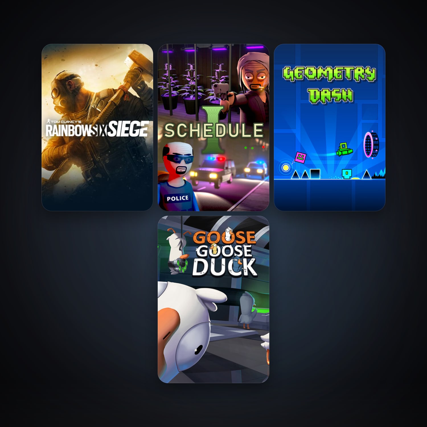 Geometry Dash + Tom Clancy's Rainbow Six Siege, 7 games, clean — HabibiAccounts
