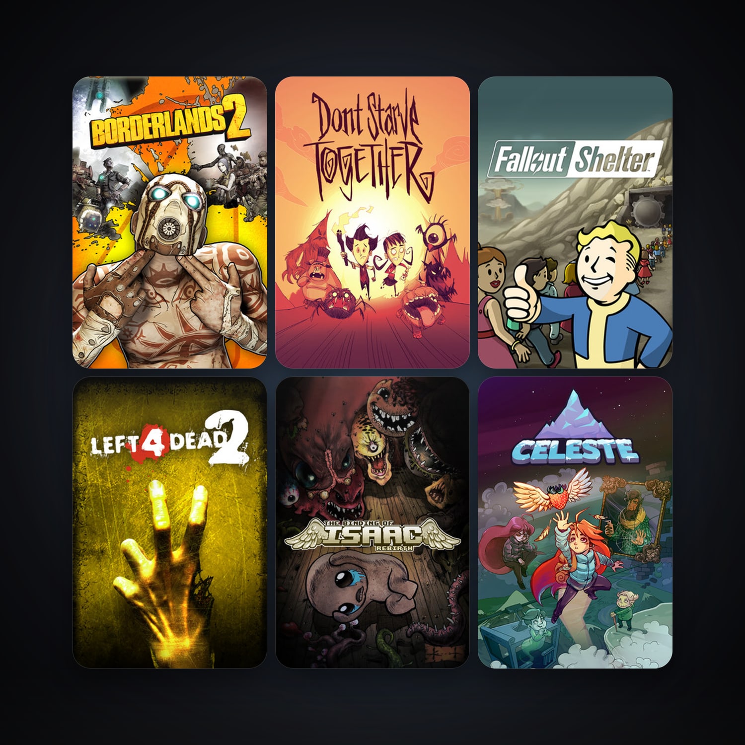 Left 4 Dead 2 + Borderlands 2, 98 games, Steam 10, clean — HabibiAccounts