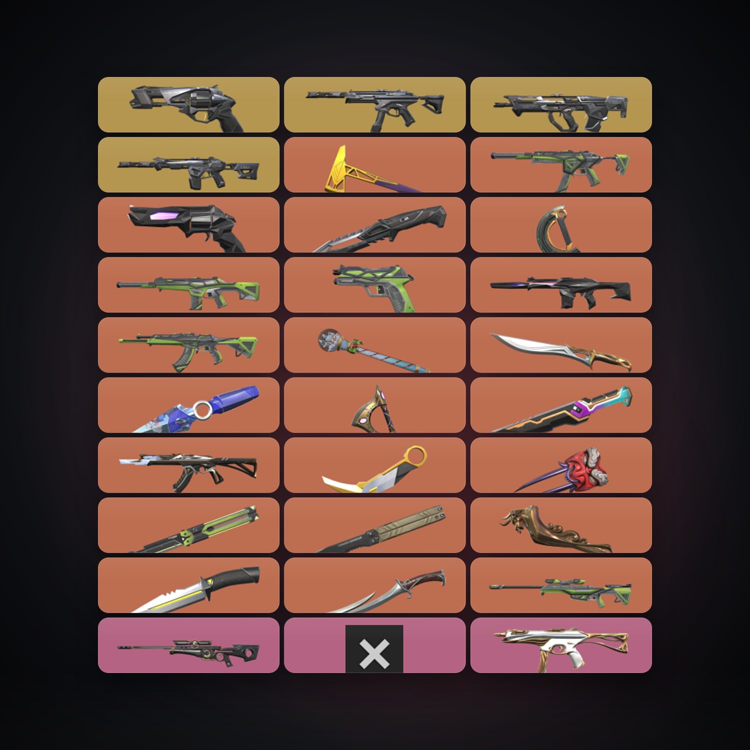 NA Ascendant 2 locker — 15 knives, 110 skins, lvl 66 — HabibiAccounts