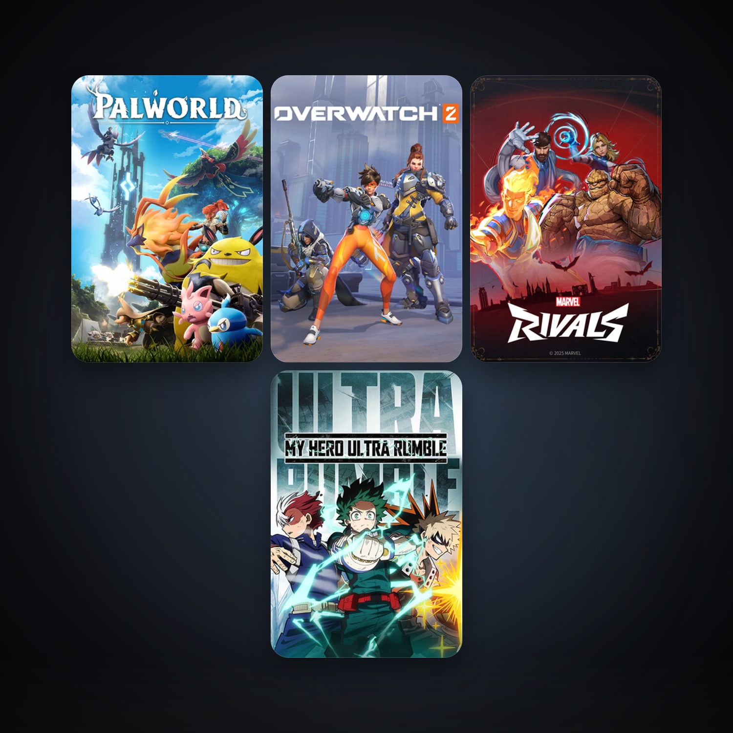 MY HERO ULTRA RUMBLE + Palworld, 7 games, clean — HabibiAccounts