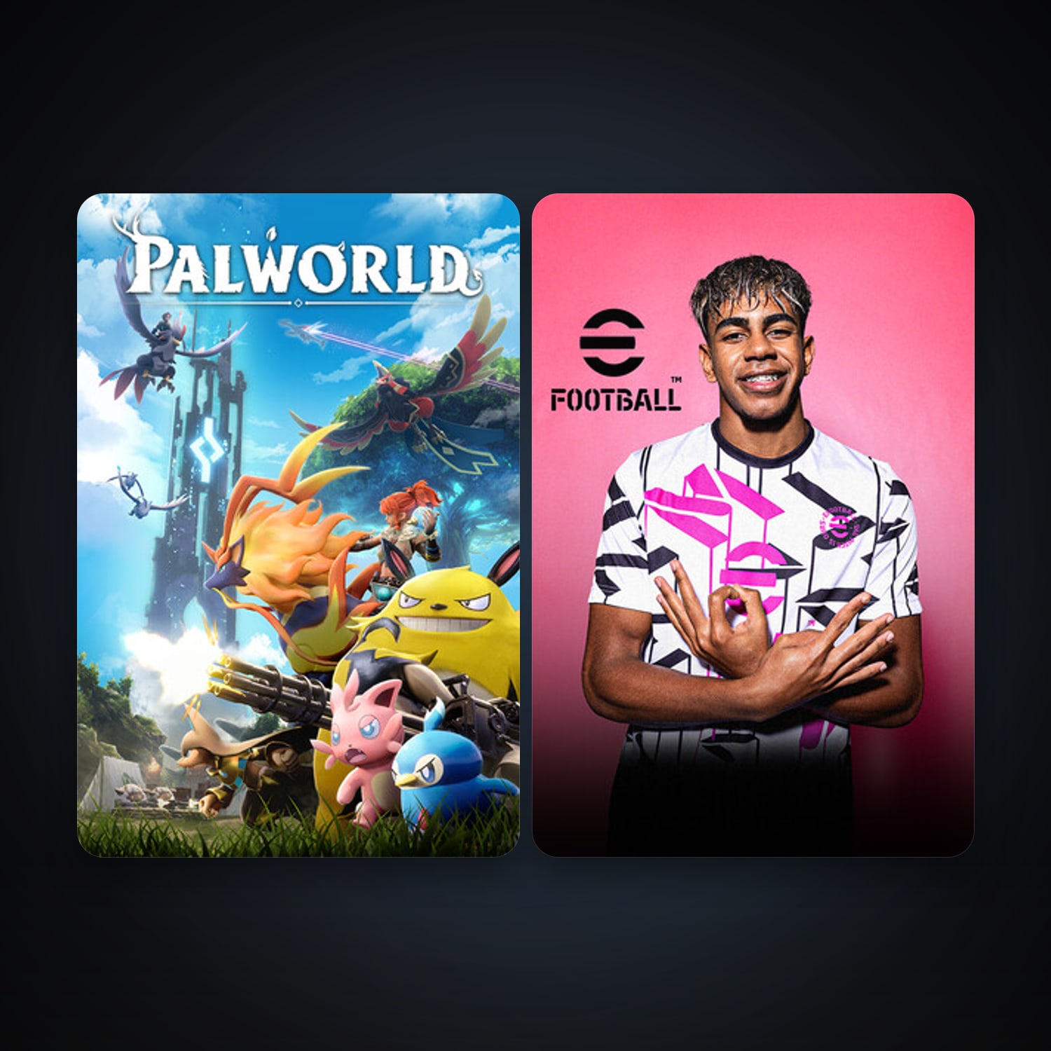 Palworld + eFootball 2024, 2 games, clean — HabibiAccounts