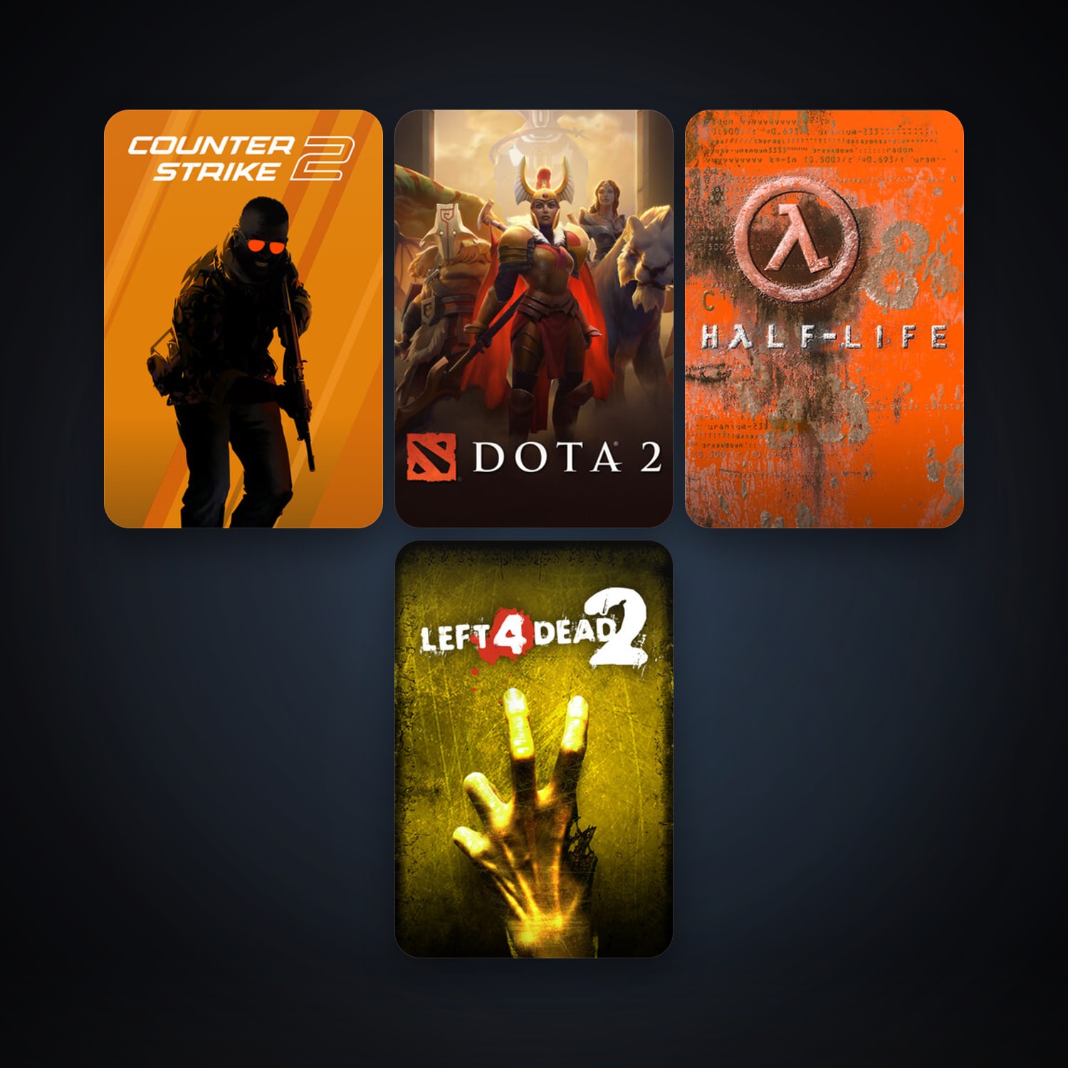 Half-Life + Left 4 Dead 2, 4 games, clean — HabibiAccounts