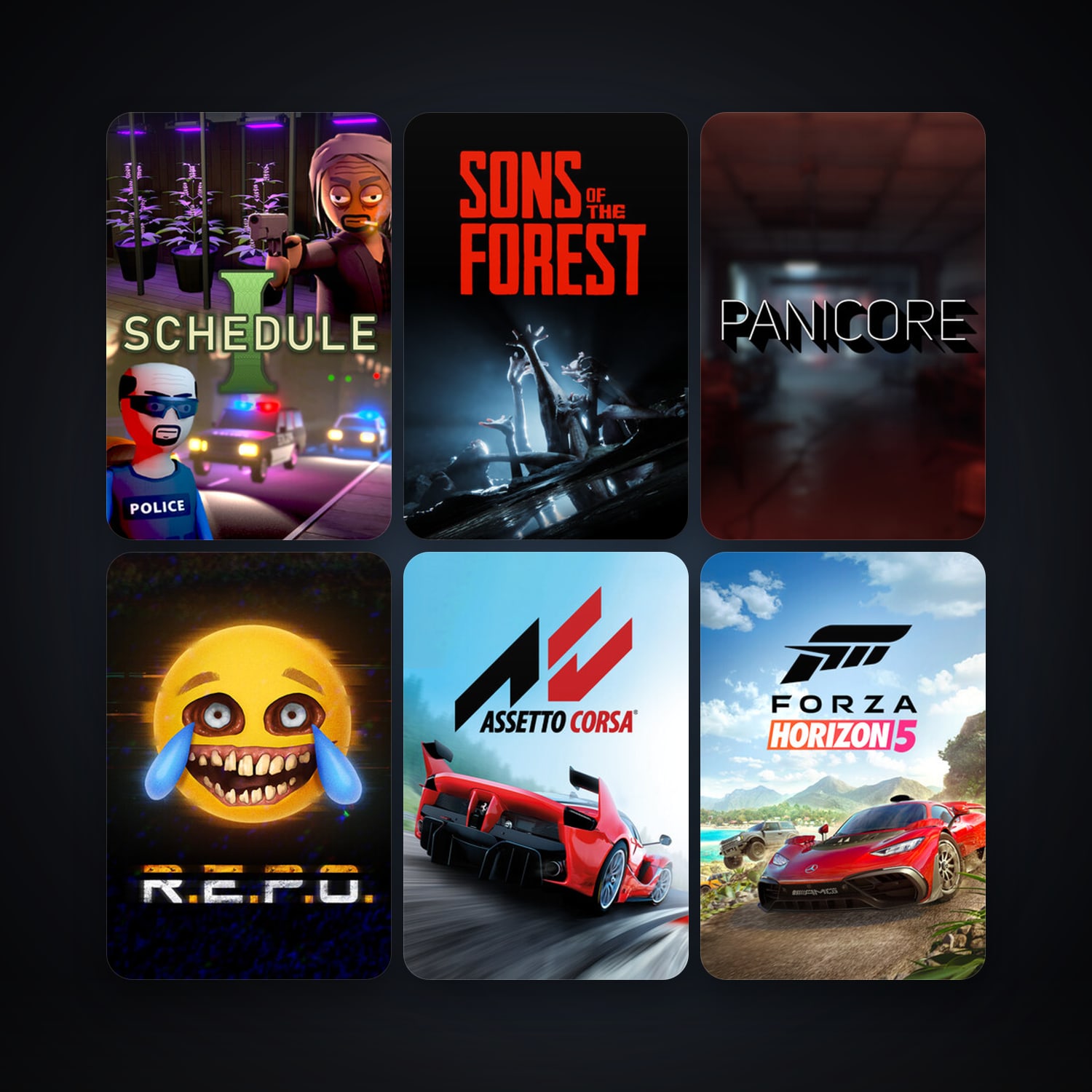 Assetto Corsa + Sons Of The Forest, 12 games, clean — HabibiAccounts