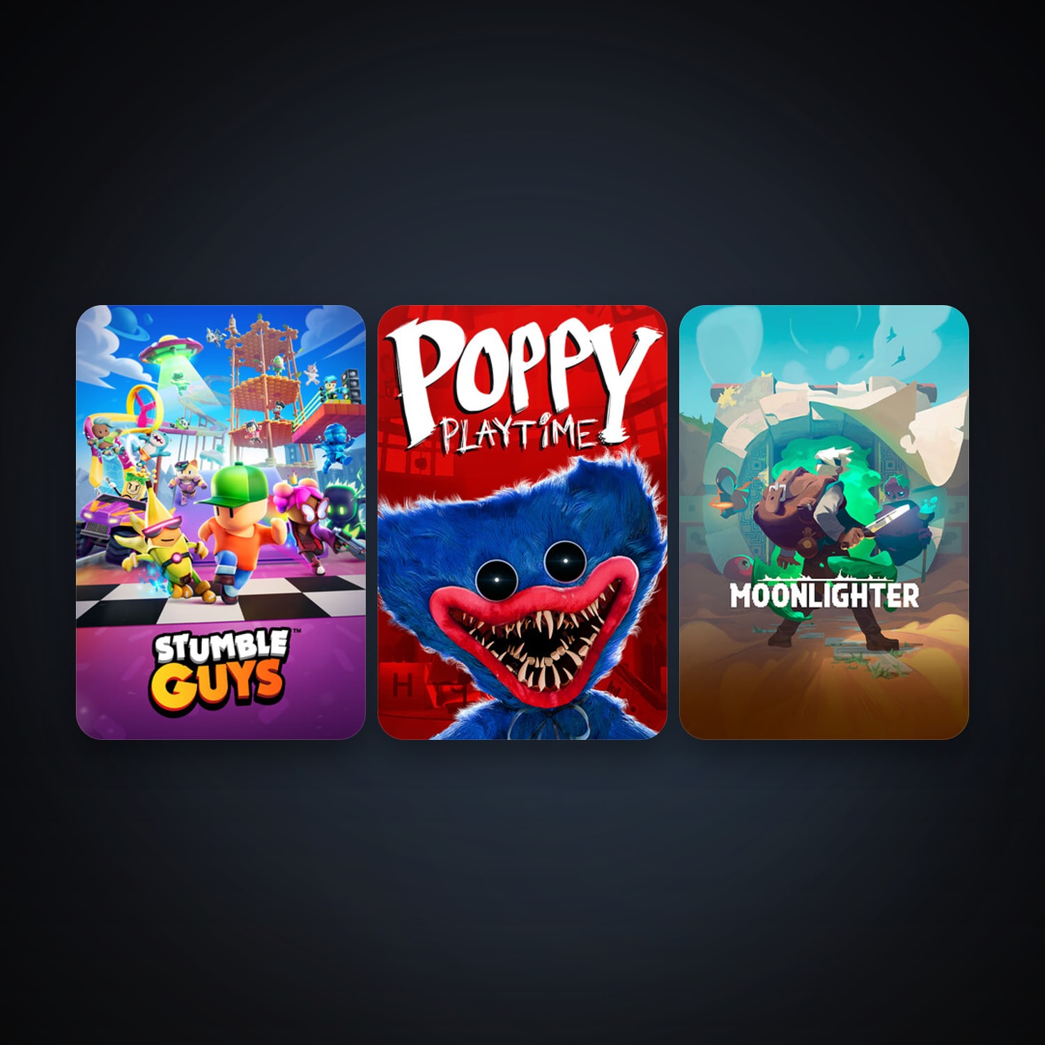 Moonlighter + Stumble Guys, 4 games, clean — HabibiAccounts