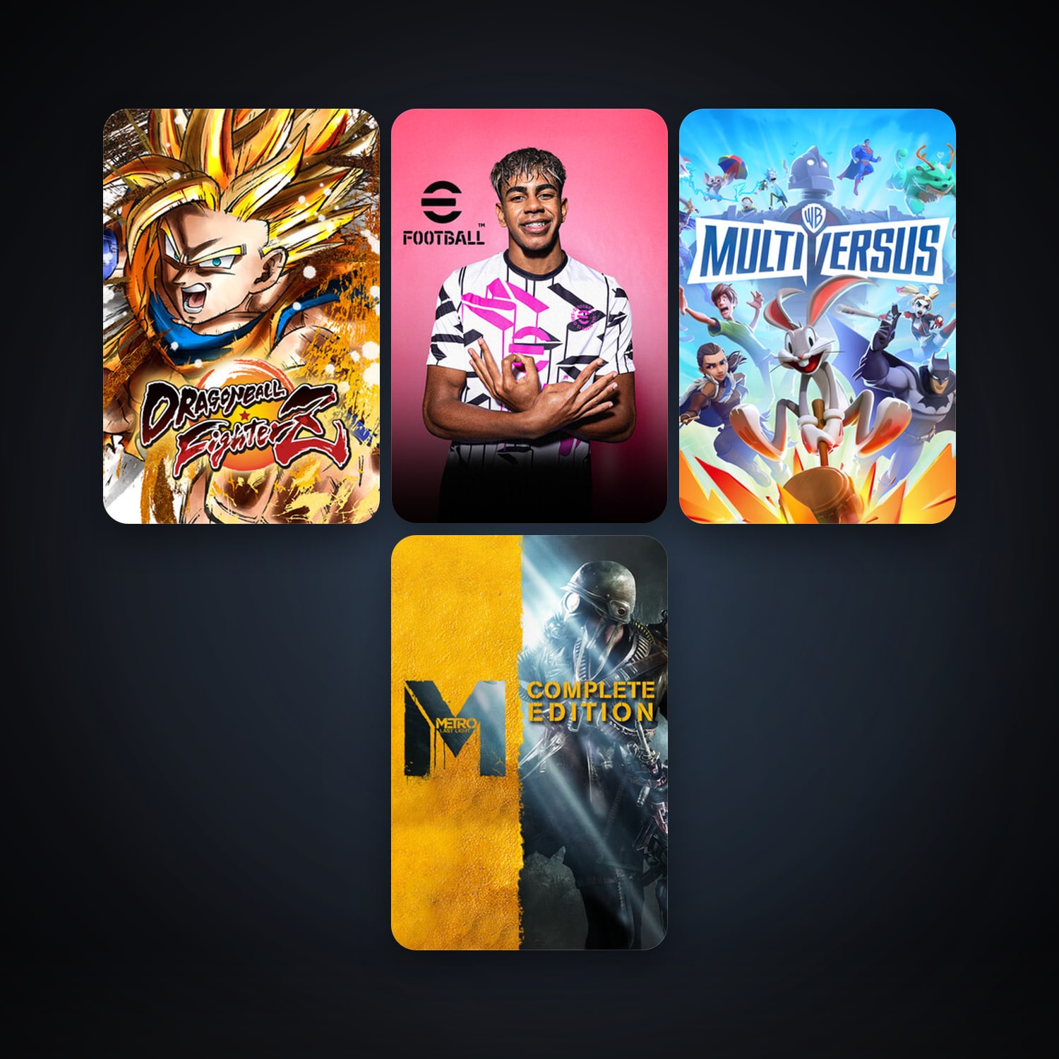 Metro: Last Light + DRAGON BALL FighterZ, 7 games, clean — HabibiAccounts