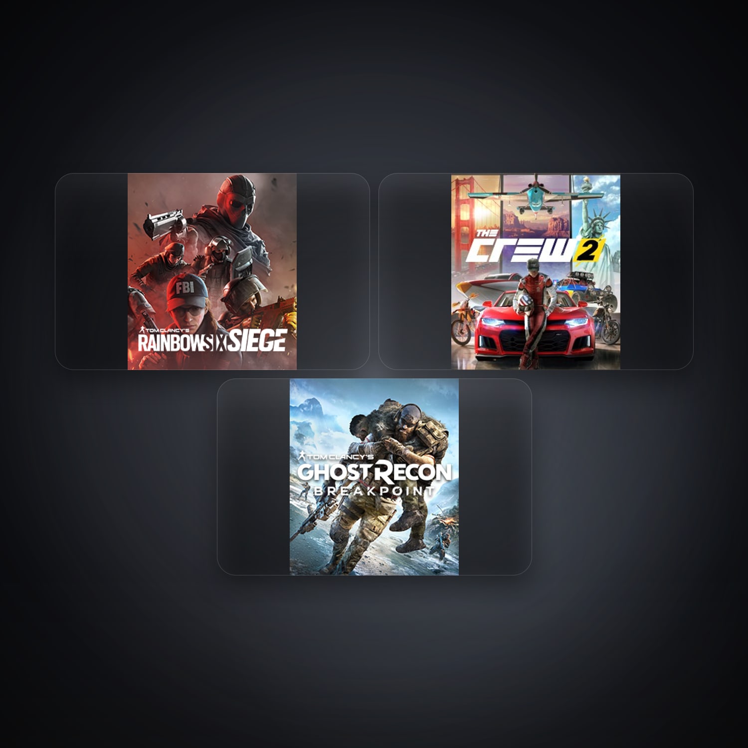 Ubisoft Tom Clancy's Rainbow Six Siege + The Crew 2 — BE — 3 games — HabibiAccounts
