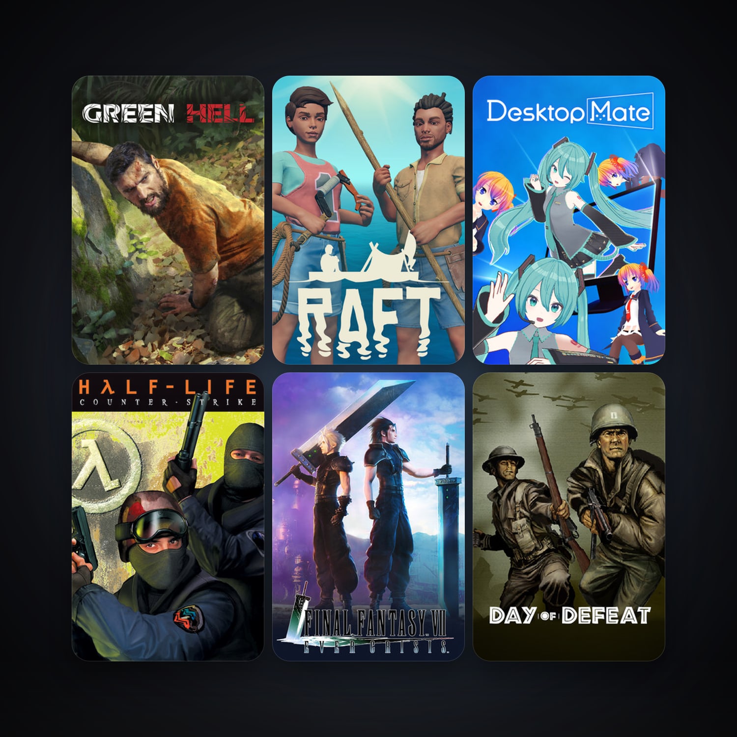 Counter-Strike + Day of Defeat, 17 games, Steam 10, clean — HabibiAccounts
