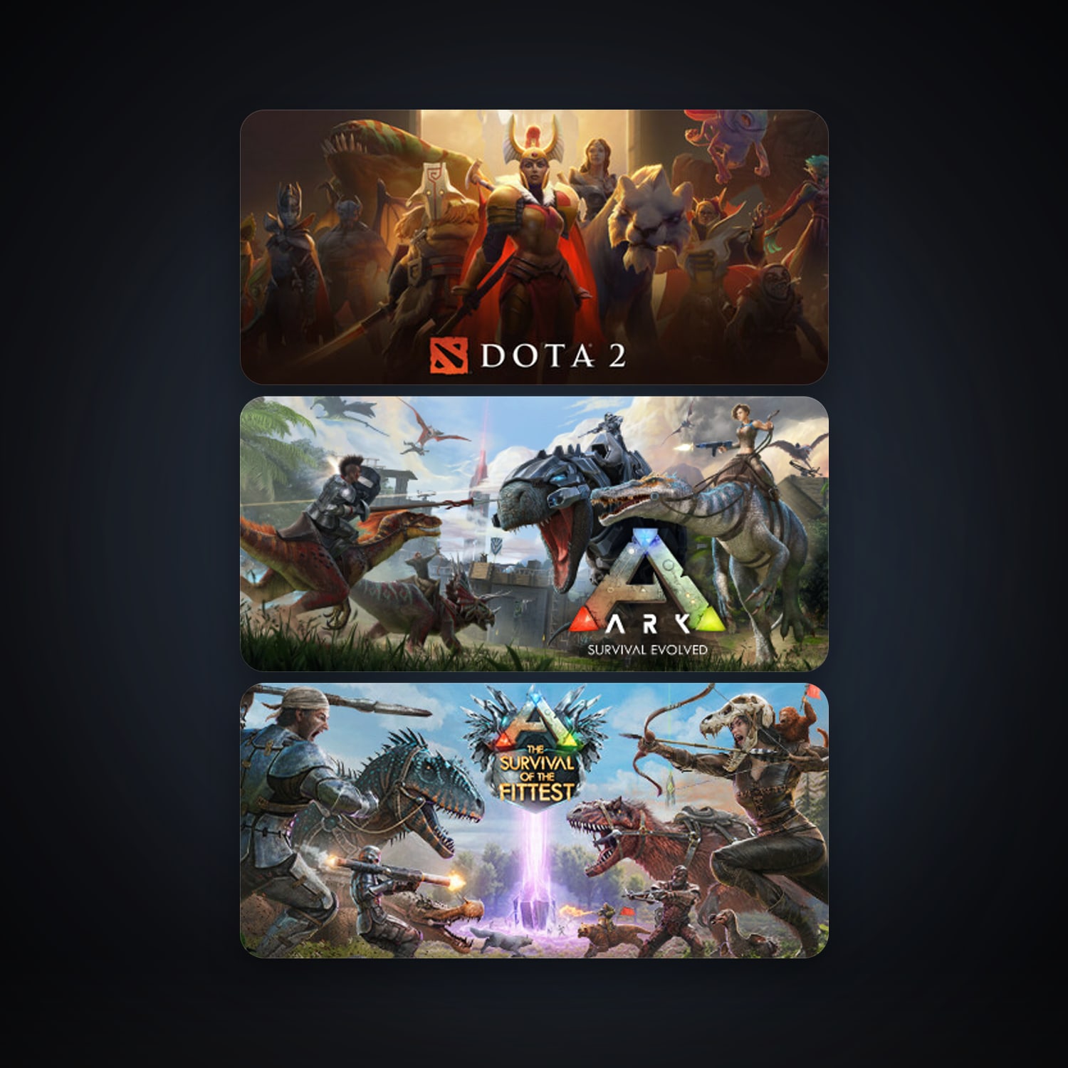 Dota 2 + ARK: Survival Evolved, 3 games, clean — HabibiAccounts