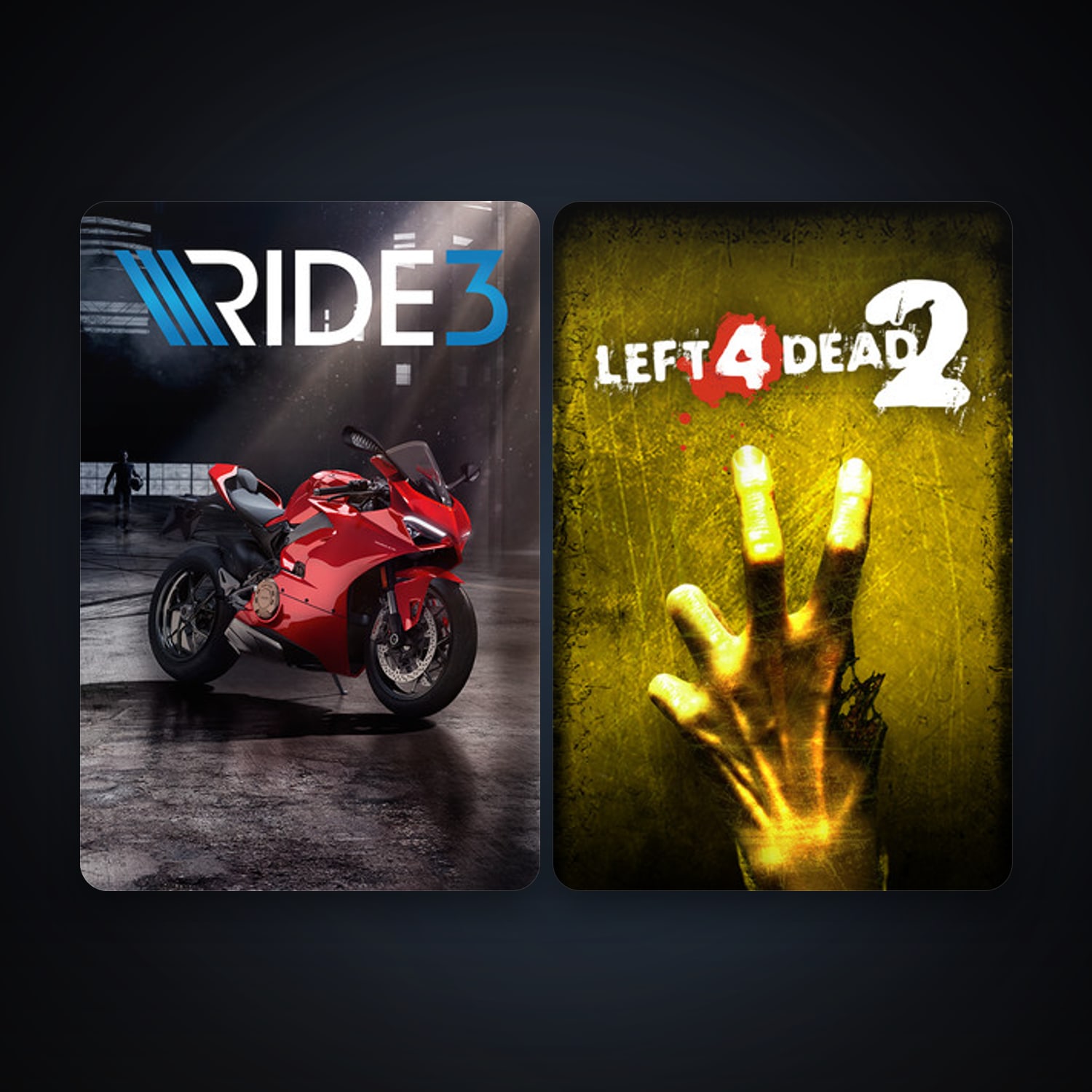 Left 4 Dead 2 + RIDE 3, 6 games, clean — HabibiAccounts