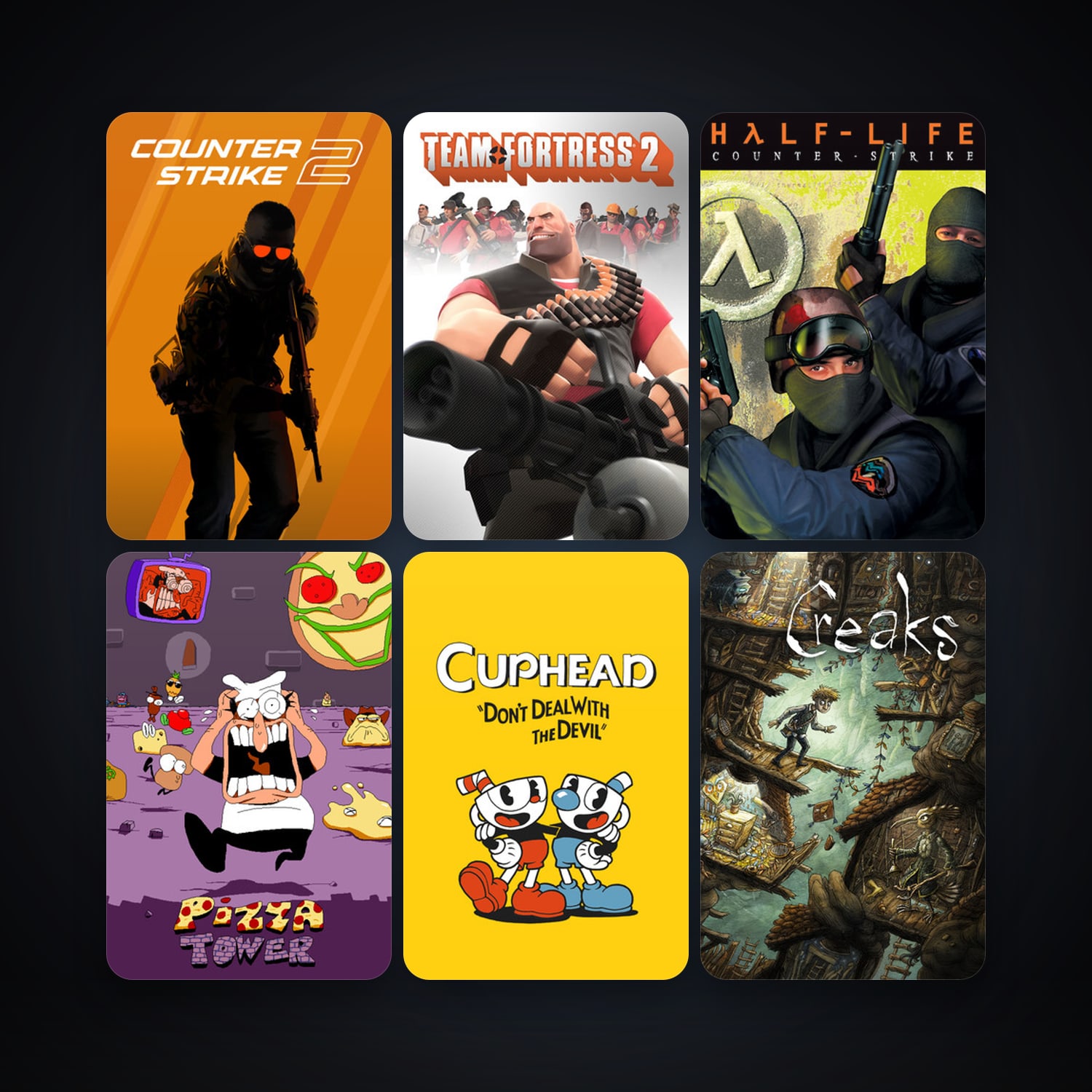 Counter-Strike + Team Fortress 2, 46 games, Steam 11, clean — HabibiAccounts
