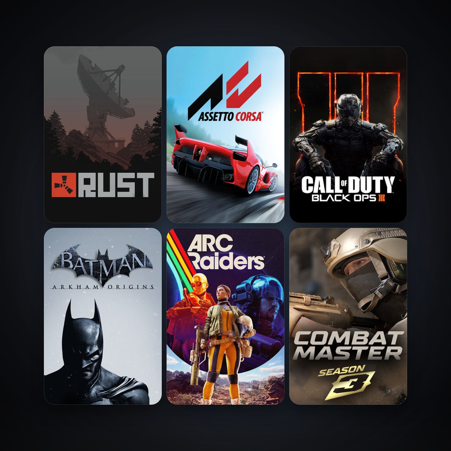 Batman: Arkham Origins + Assetto Corsa, 15 games, clean — HabibiAccounts