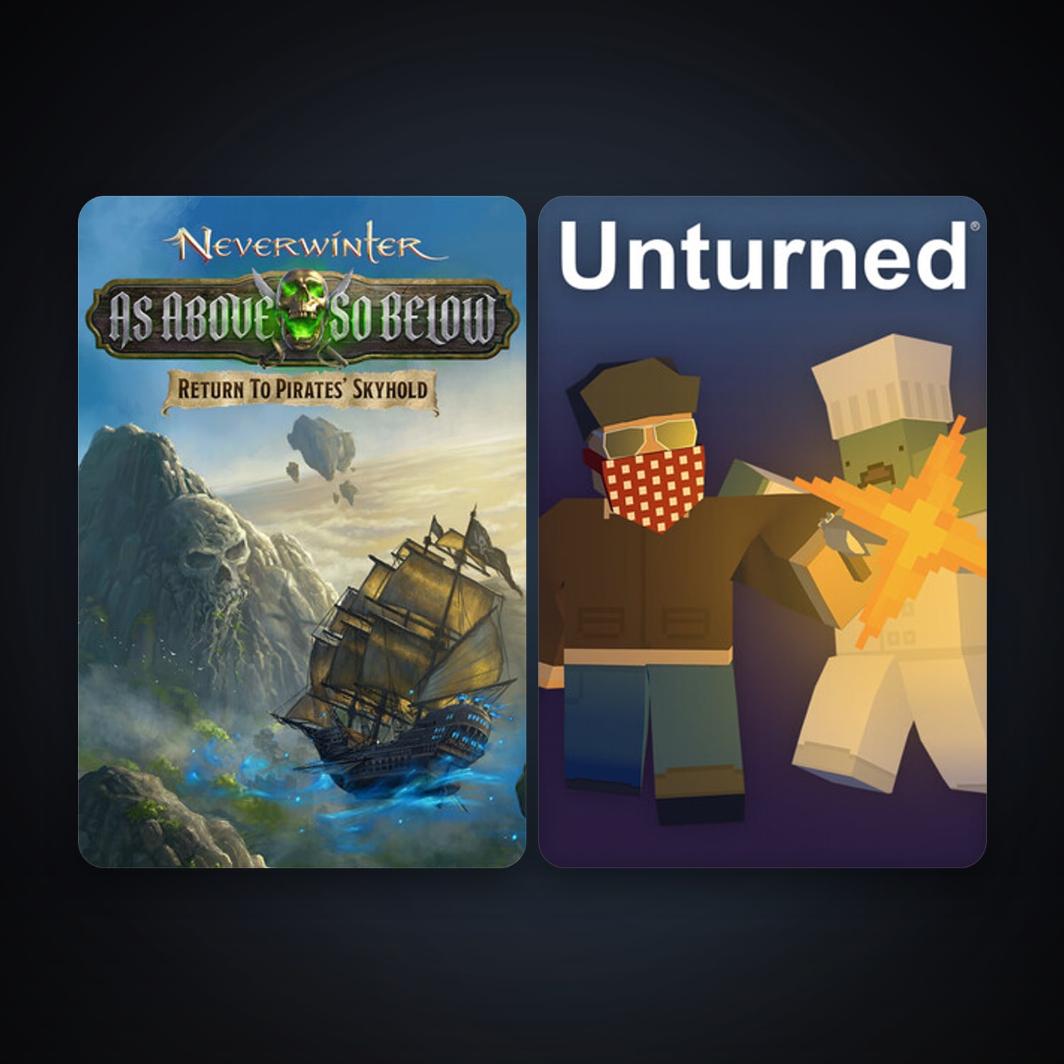 Neverwinter + Unturned, 18 games, clean — HabibiAccounts