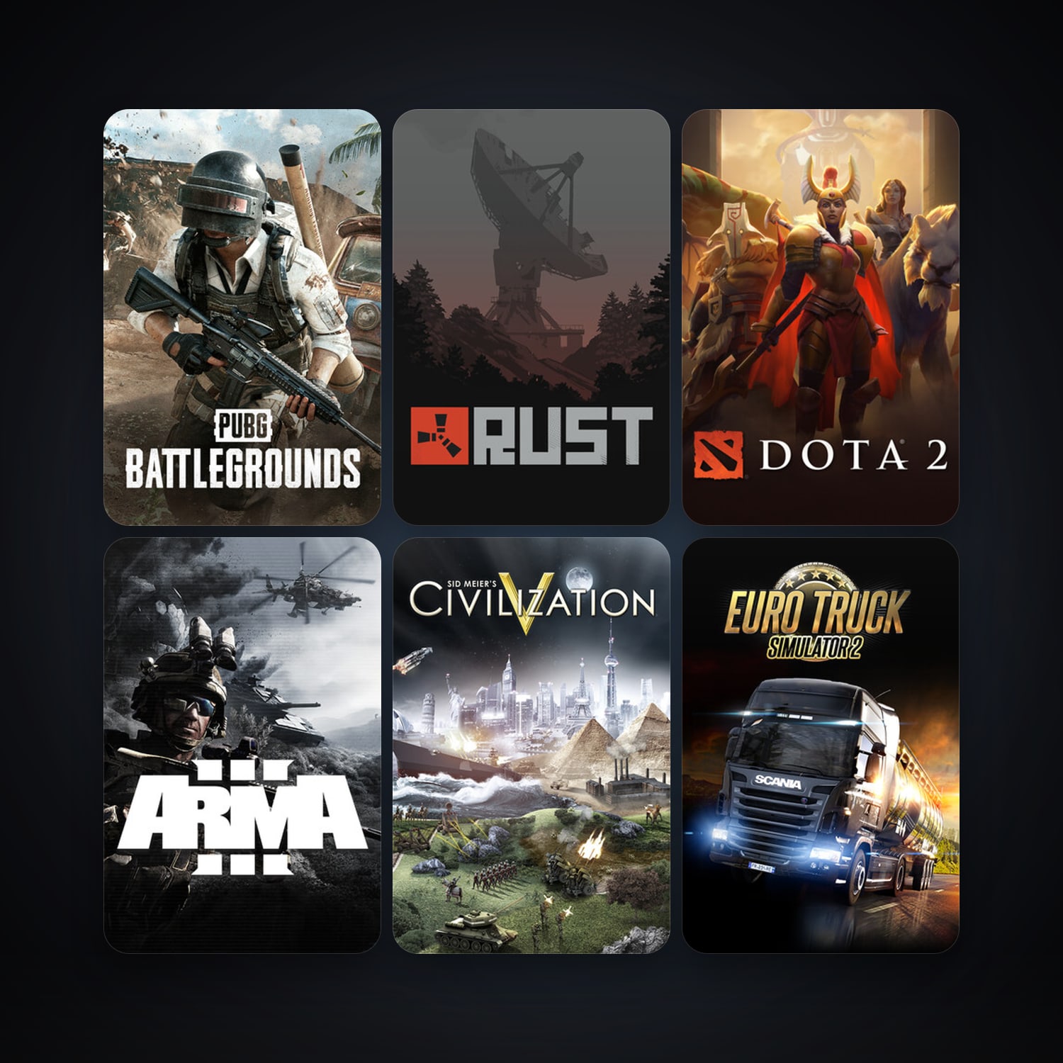 Dota 2 + Sid Meier's Civilization V, 18 games, Steam 11, clean — HabibiAccounts