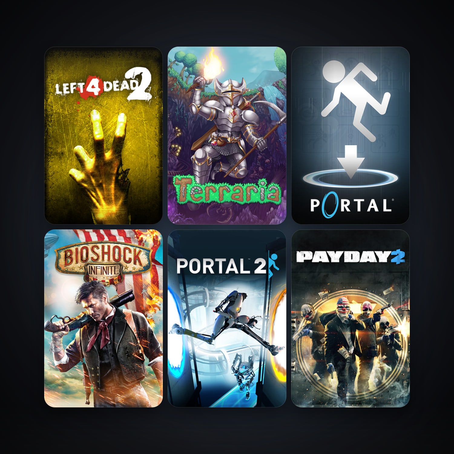 Portal + Left 4 Dead, 12 games, clean — HabibiAccounts
