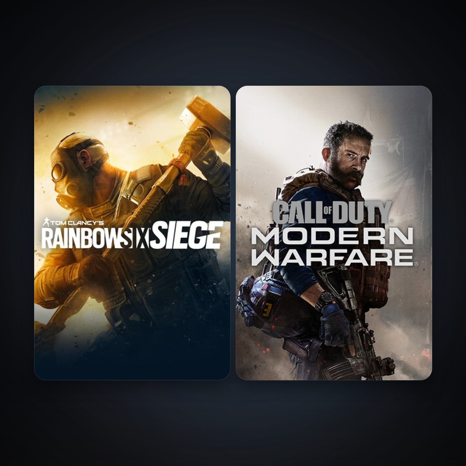 Tom Clancy's Rainbow Six Siege + Call of Duty: Modern Warfare, 2 games, clean — HabibiAccounts