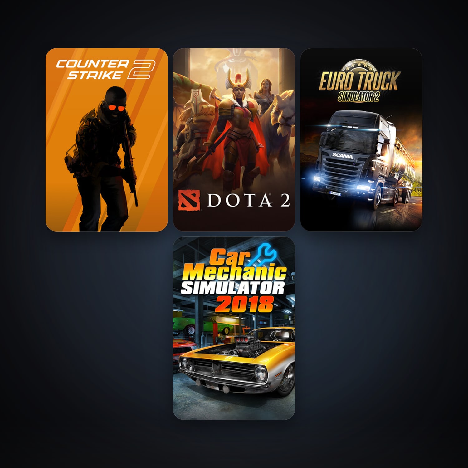 Dota 2 + CS2 Prime, 5 games, Steam 10, clean — HabibiAccounts