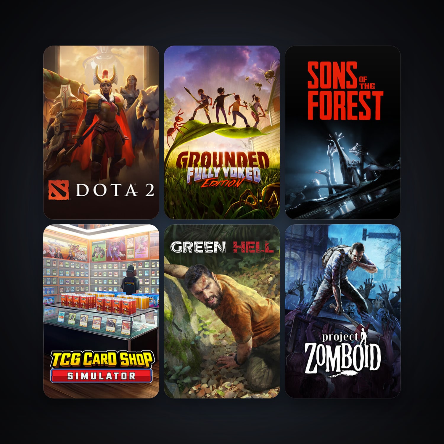 Dota 2 + Project Zomboid, 27 games, Steam 10, clean — HabibiAccounts