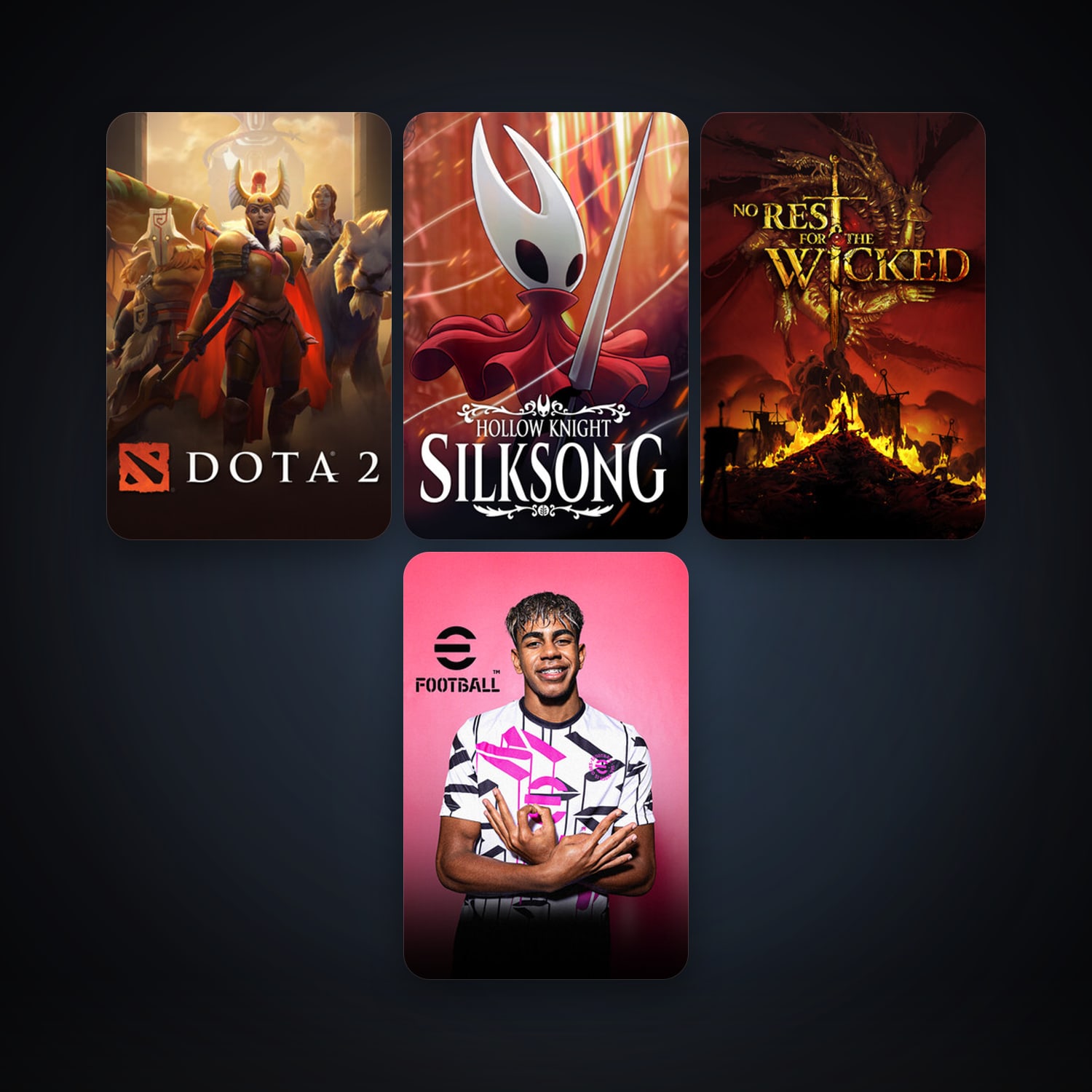 Dota 2 + Hollow Knight: Silksong, 10 games, clean — HabibiAccounts