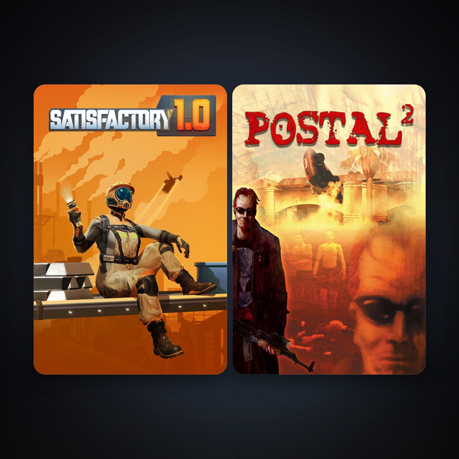 POSTAL 2 + Satisfactory, 2 games, clean — HabibiAccounts