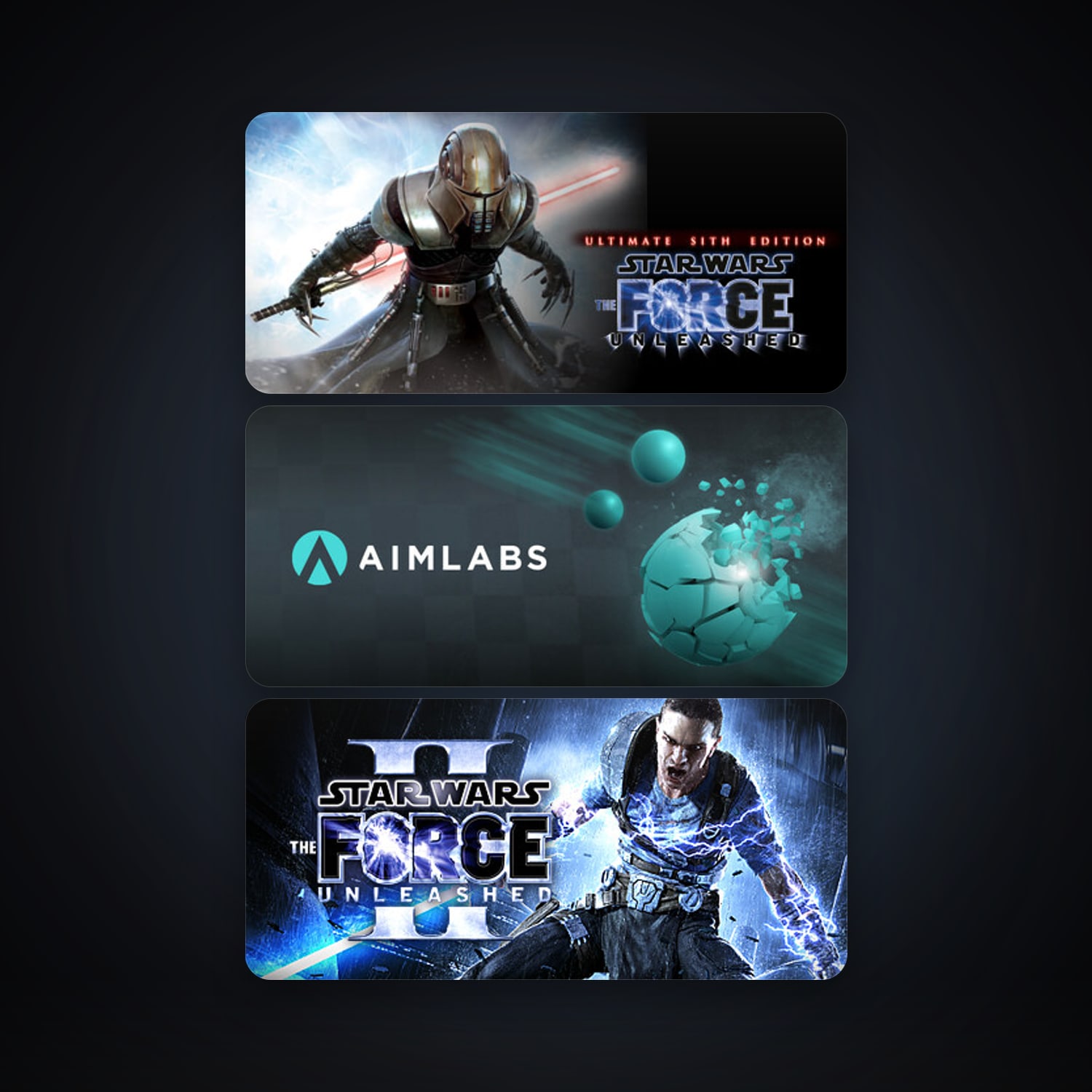 STAR WARS - The Force Unleashed Ultimate Sith Edition + STAR WARS: The Force Unleashed II, 5 games, clean — HabibiAccounts
