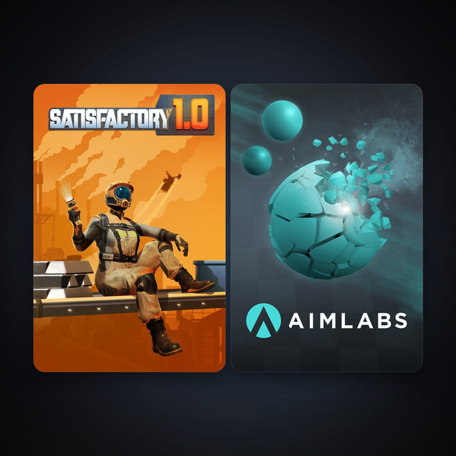 Satisfactory + Aimlabs, 2 games, clean — HabibiAccounts