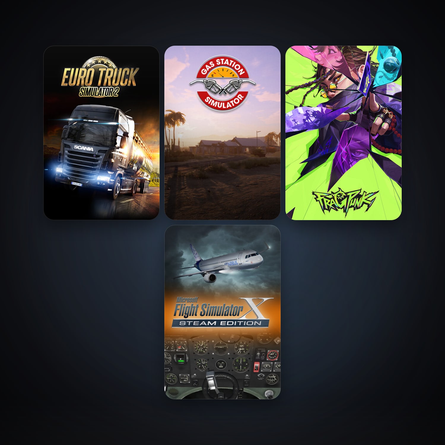 Euro Truck Simulator 2 + Microsoft Flight Simulator X: Steam Edition, 9 games, clean — HabibiAccounts