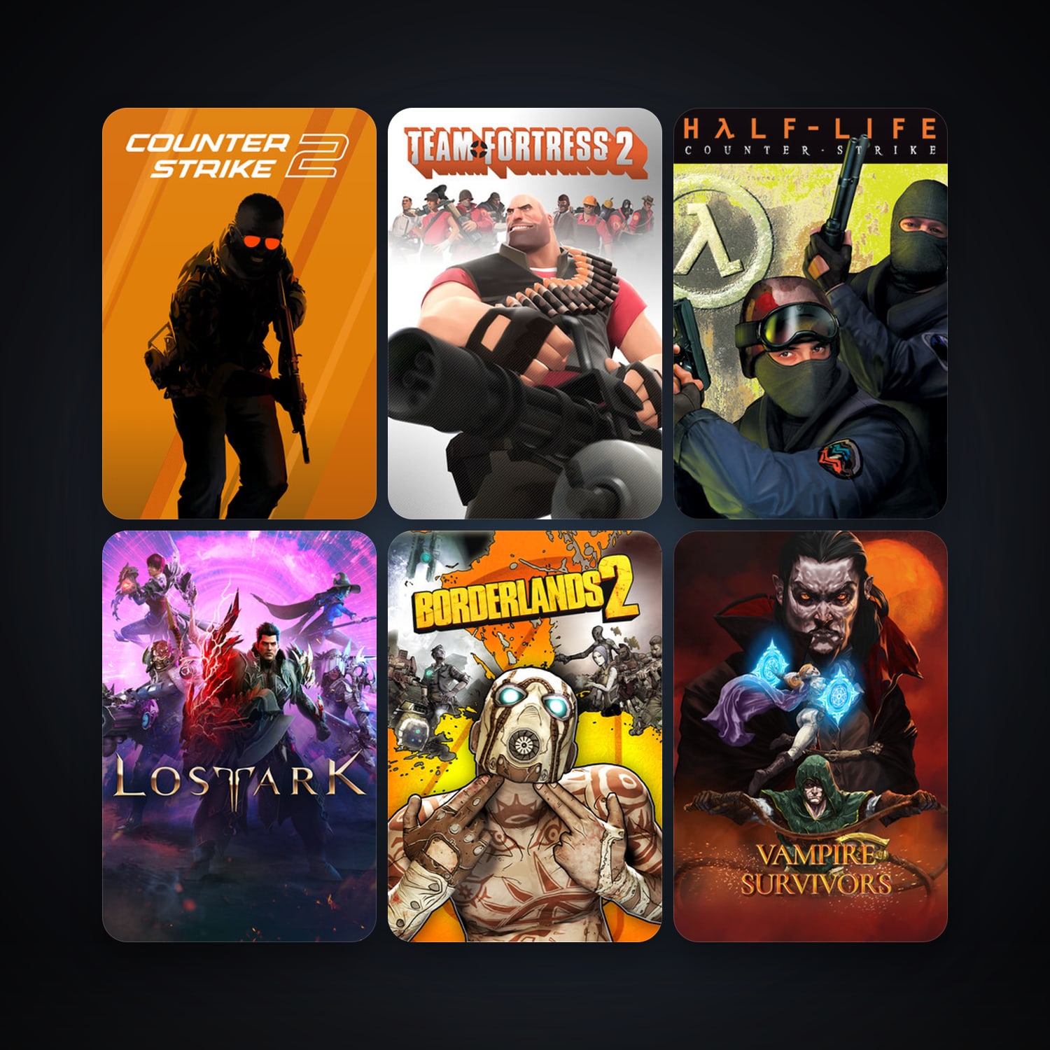 Counter-Strike + Team Fortress 2, 648 games, Steam 64, clean — HabibiAccounts