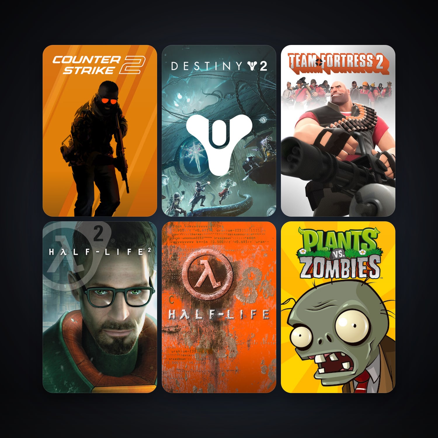 Half-Life + Half-Life 2, 51 games, clean — HabibiAccounts