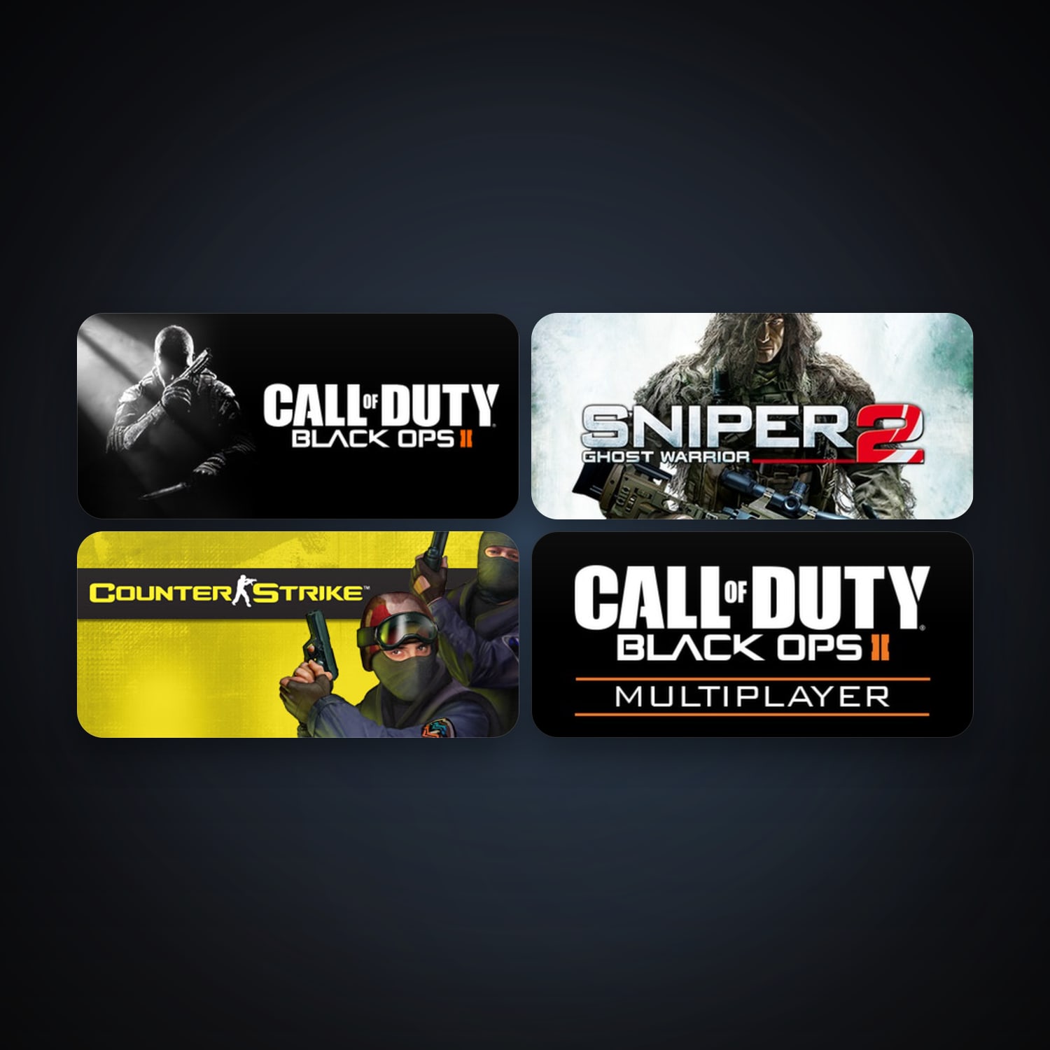 Counter-Strike + Sniper: Ghost Warrior 2, 7 games, Steam 10, clean — HabibiAccounts