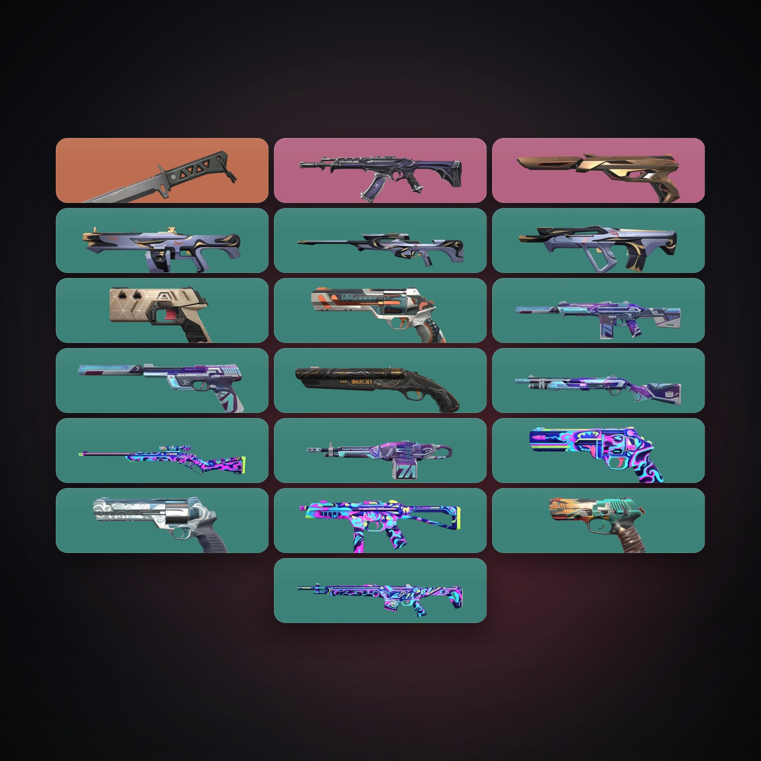 LA Gold 1 locker — 1 knives, 19 skins, lvl 104 — HabibiAccounts