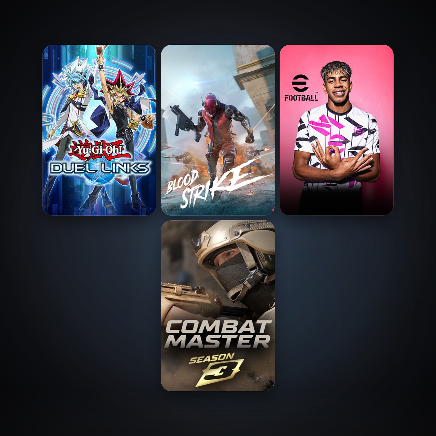 Yu-Gi-Oh! Duel Links + eFootball 2024, 7 games, clean — HabibiAccounts