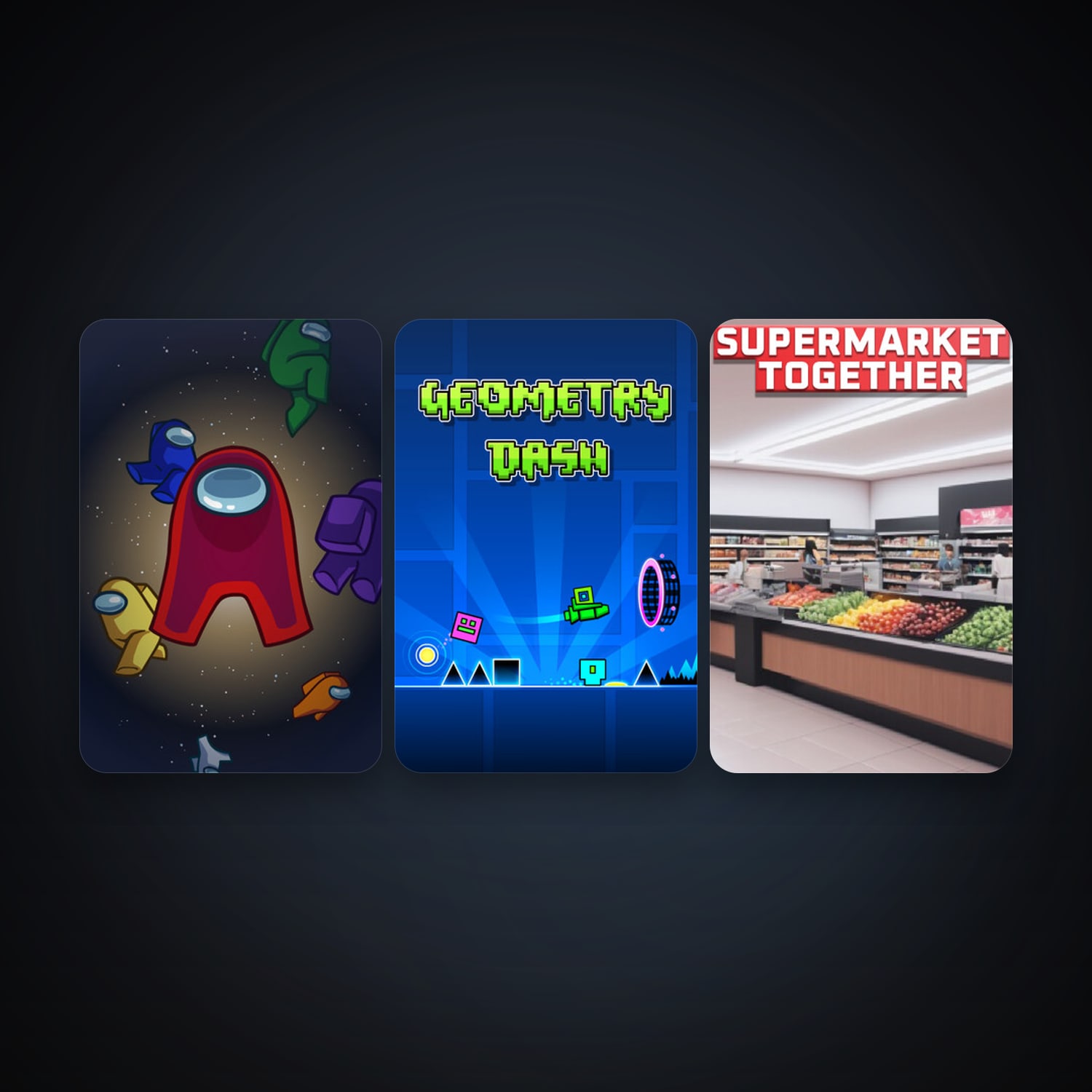 Geometry Dash + Among Us, 7 games, clean — HabibiAccounts