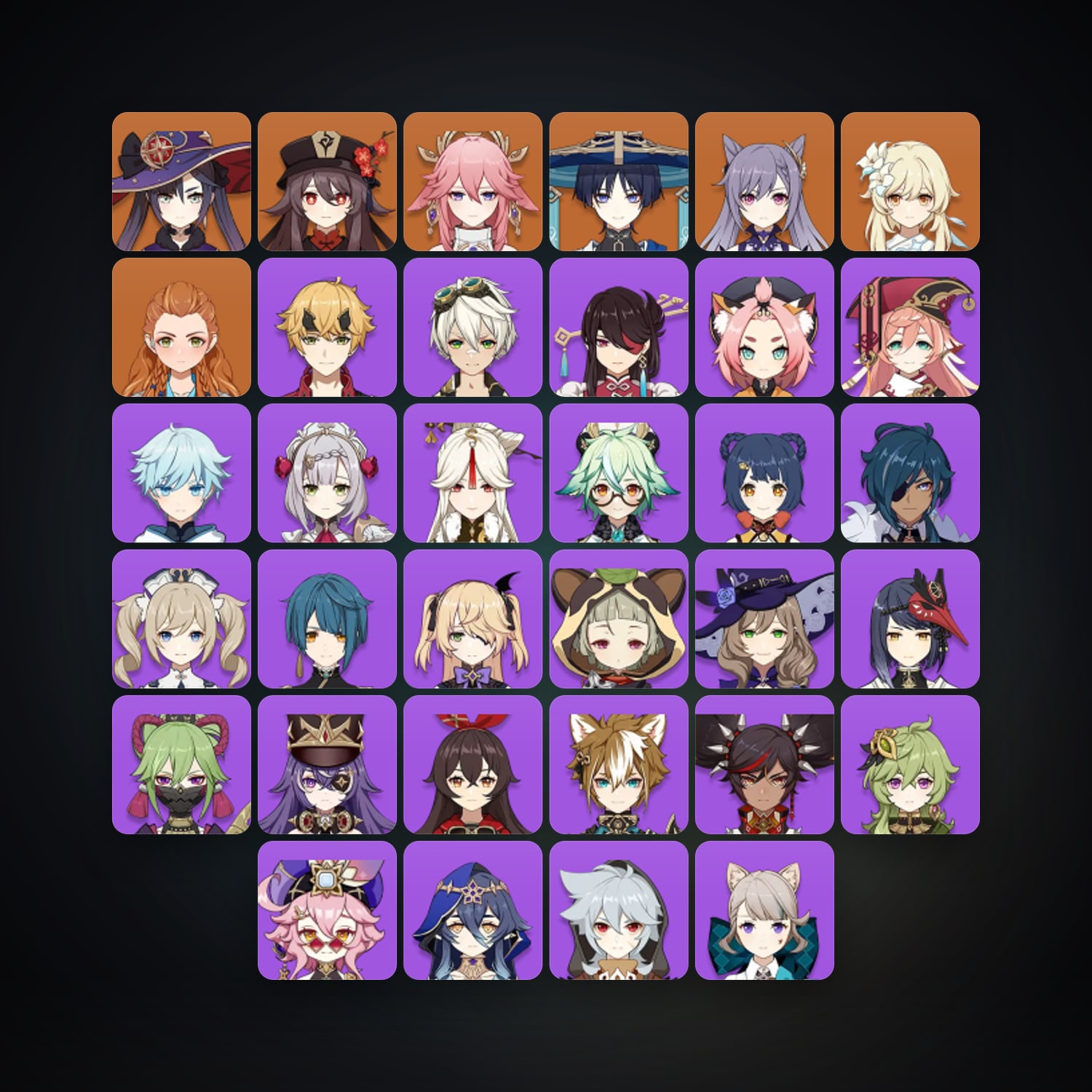Genshin Impact | AR 54 | 34 Chars | 5× 5★ — Genshin / miHoYo Account — HabibiAccounts