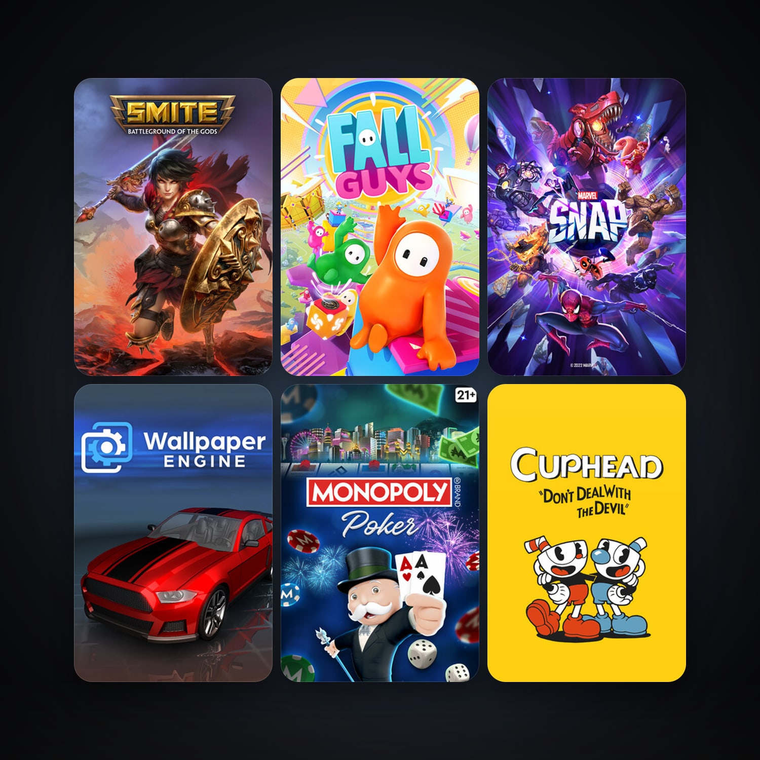 Cuphead + Gang Beasts, 20 games, clean — HabibiAccounts