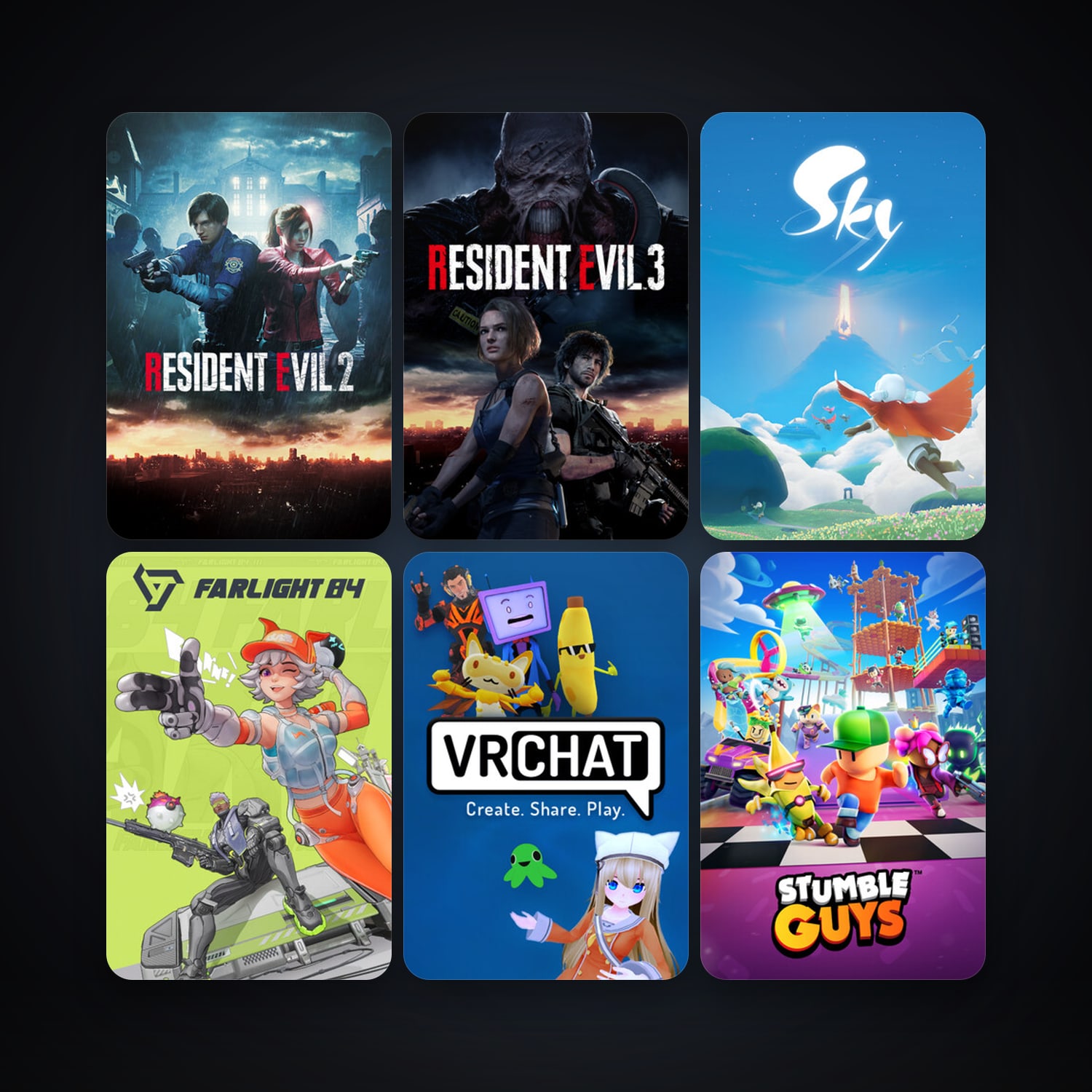 VRChat + RESIDENT EVIL 2, 15 games, clean — HabibiAccounts
