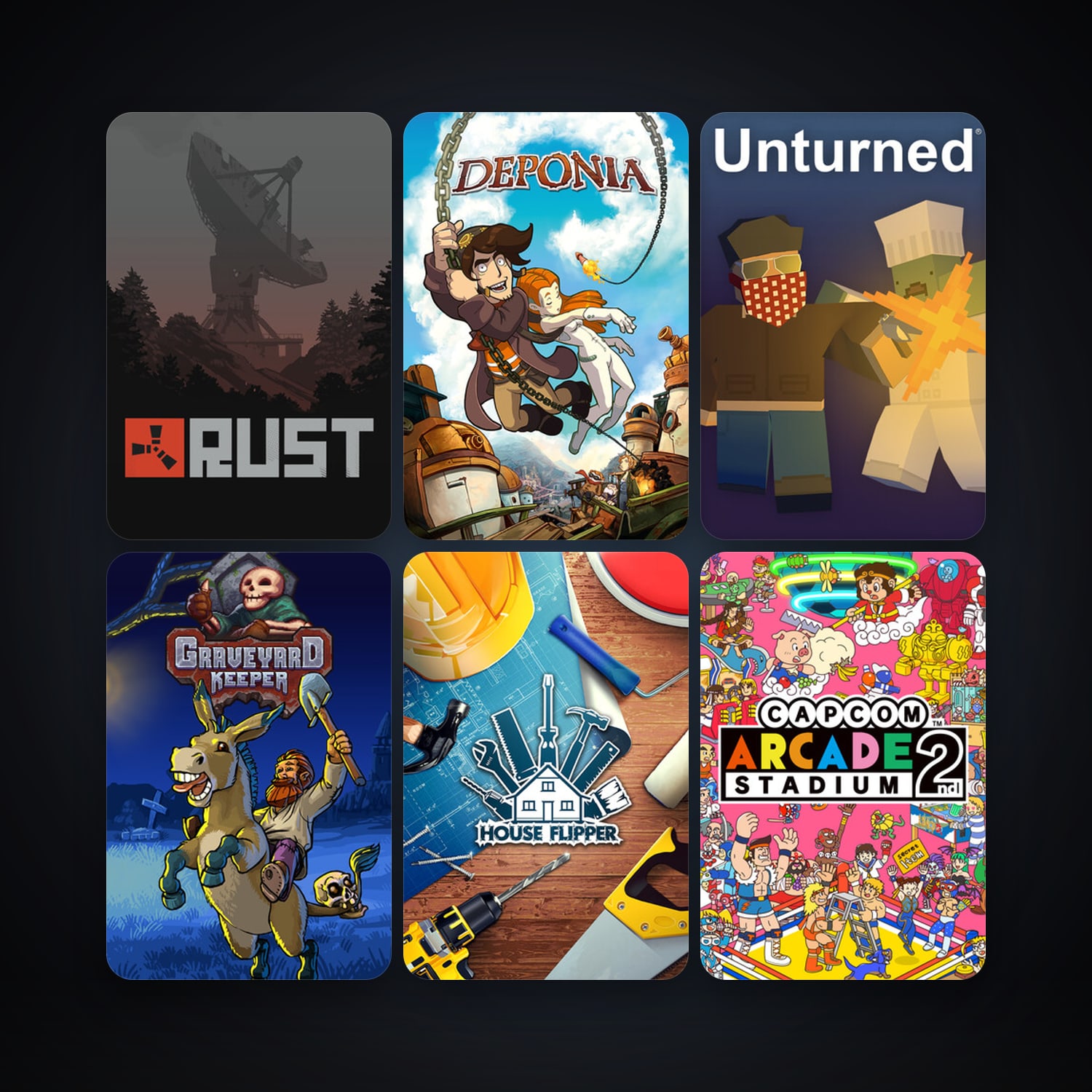 Deponia + Rust, 19 games, clean — HabibiAccounts