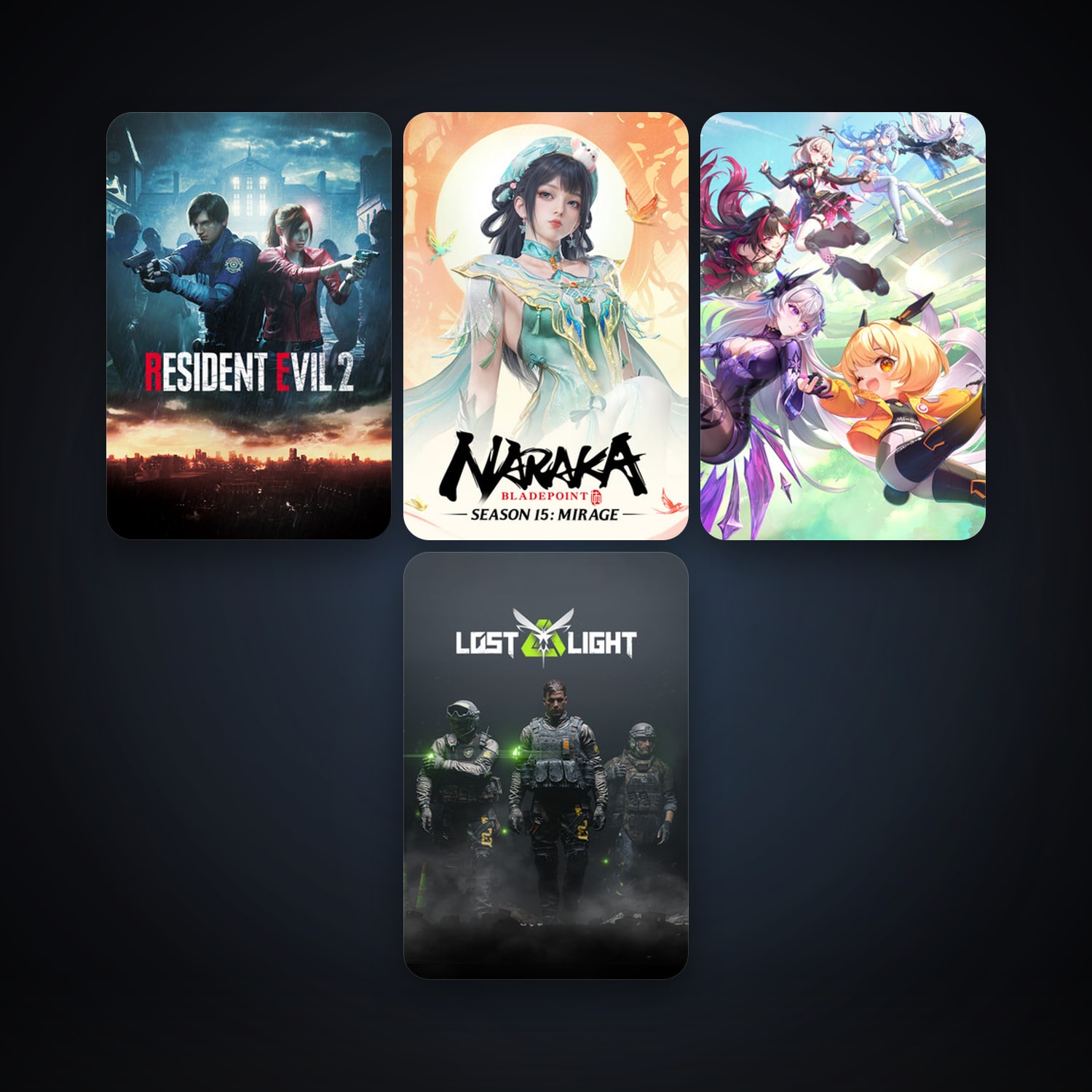 RESIDENT EVIL 2 + NARAKA: BLADEPOINT, 4 games, clean — HabibiAccounts