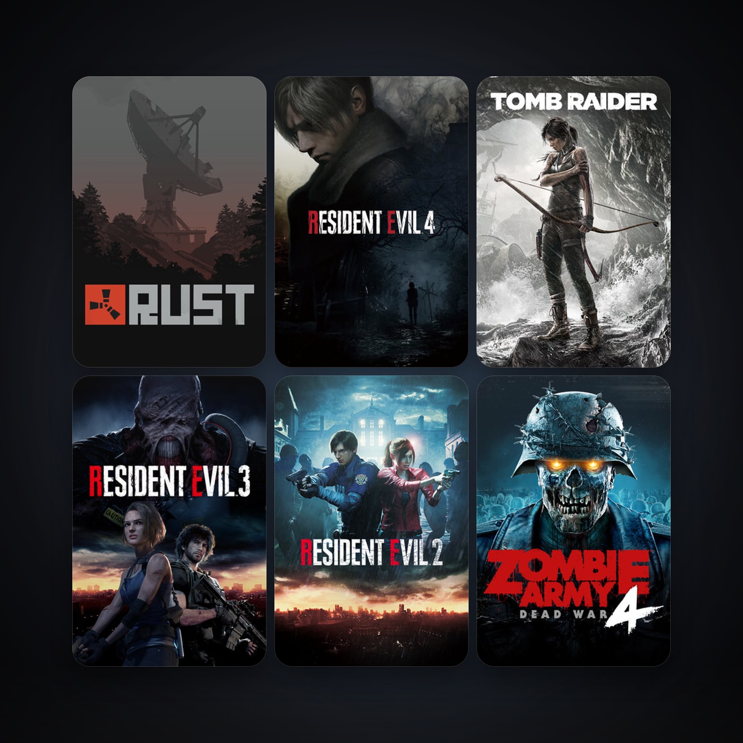 Tomb Raider + Rust, 12 games, clean — HabibiAccounts