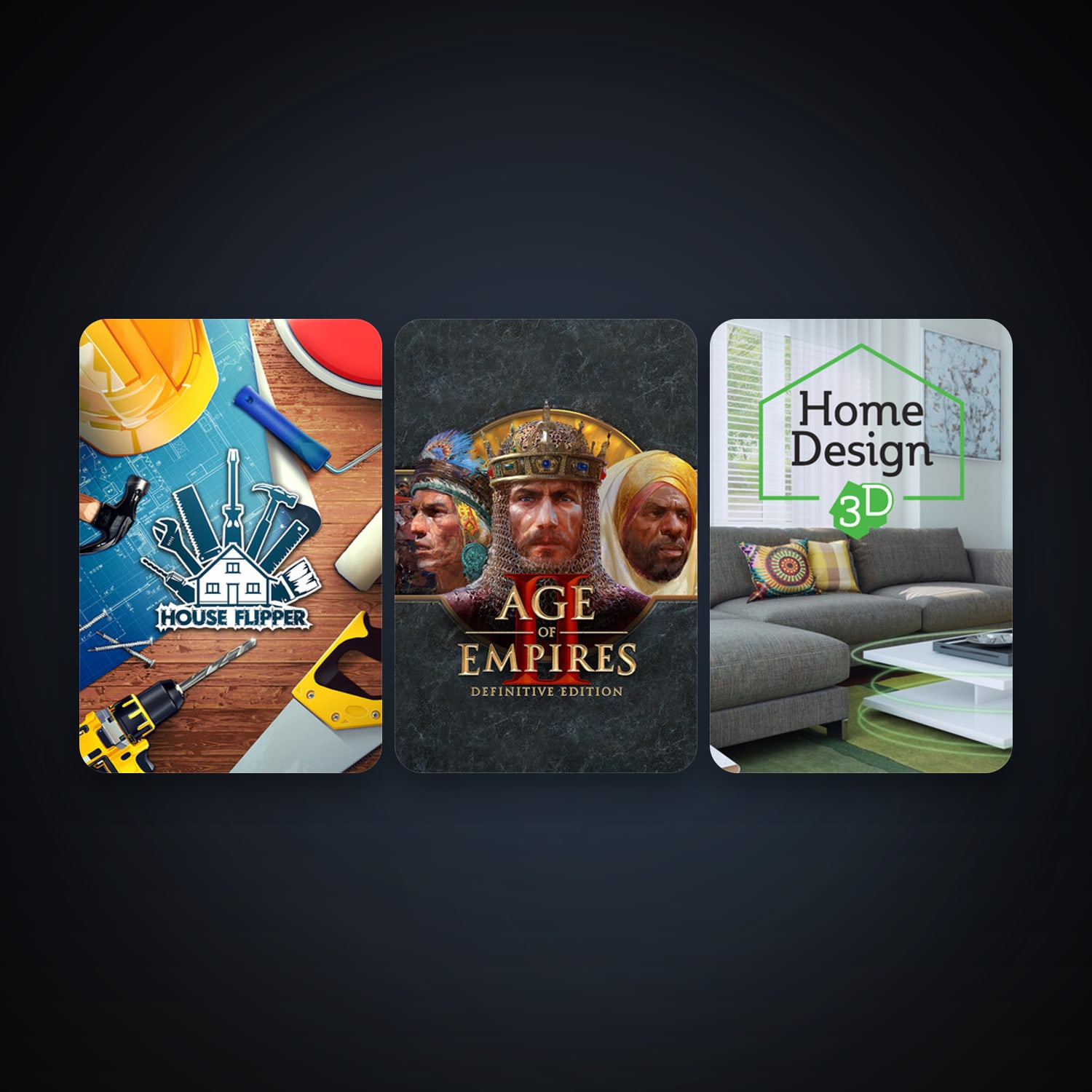Home Design 3D + House Flipper, 3 games, clean — HabibiAccounts