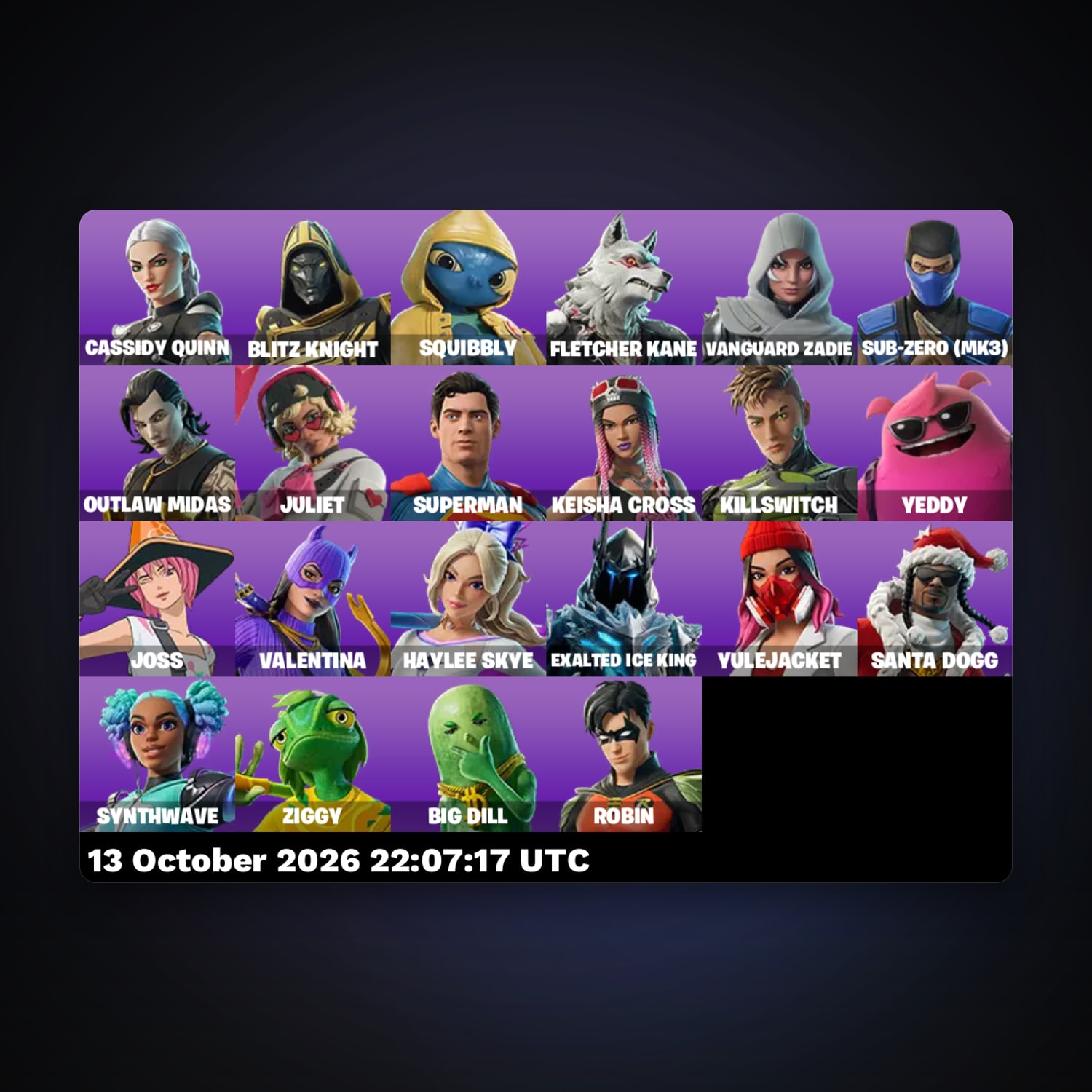 Fortnite account with Cassidy Quinn & Blitz Knight — 22 skins — 200 V-Bucks — lvl 577 — HabibiAccounts