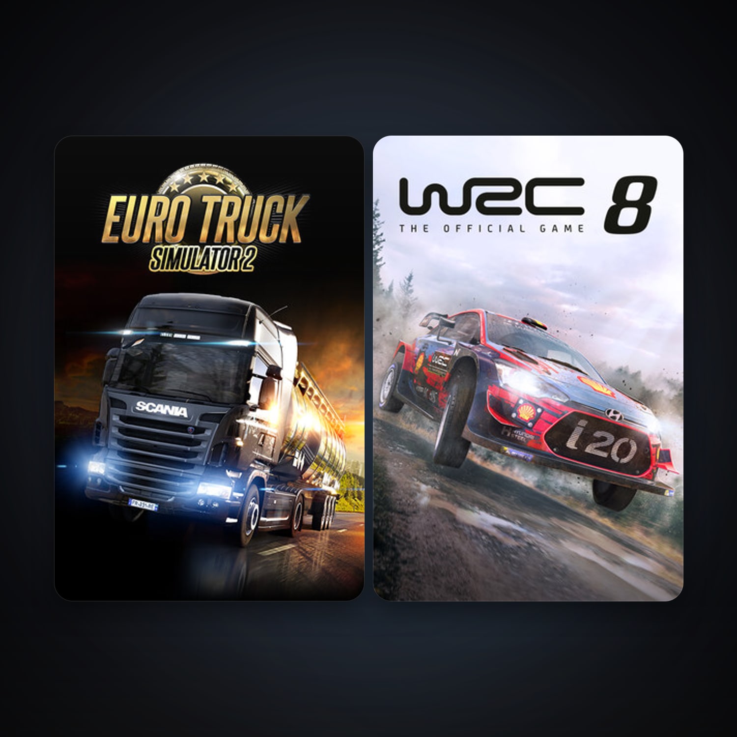 Euro Truck Simulator 2 + WRC 8 FIA World Rally Championship, 4 games, clean — HabibiAccounts