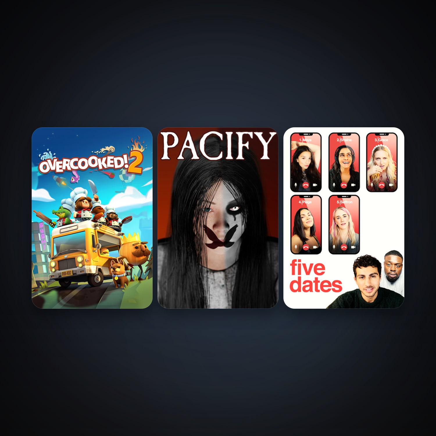 Overcooked! 2 + Pacify, 3 games, clean — HabibiAccounts