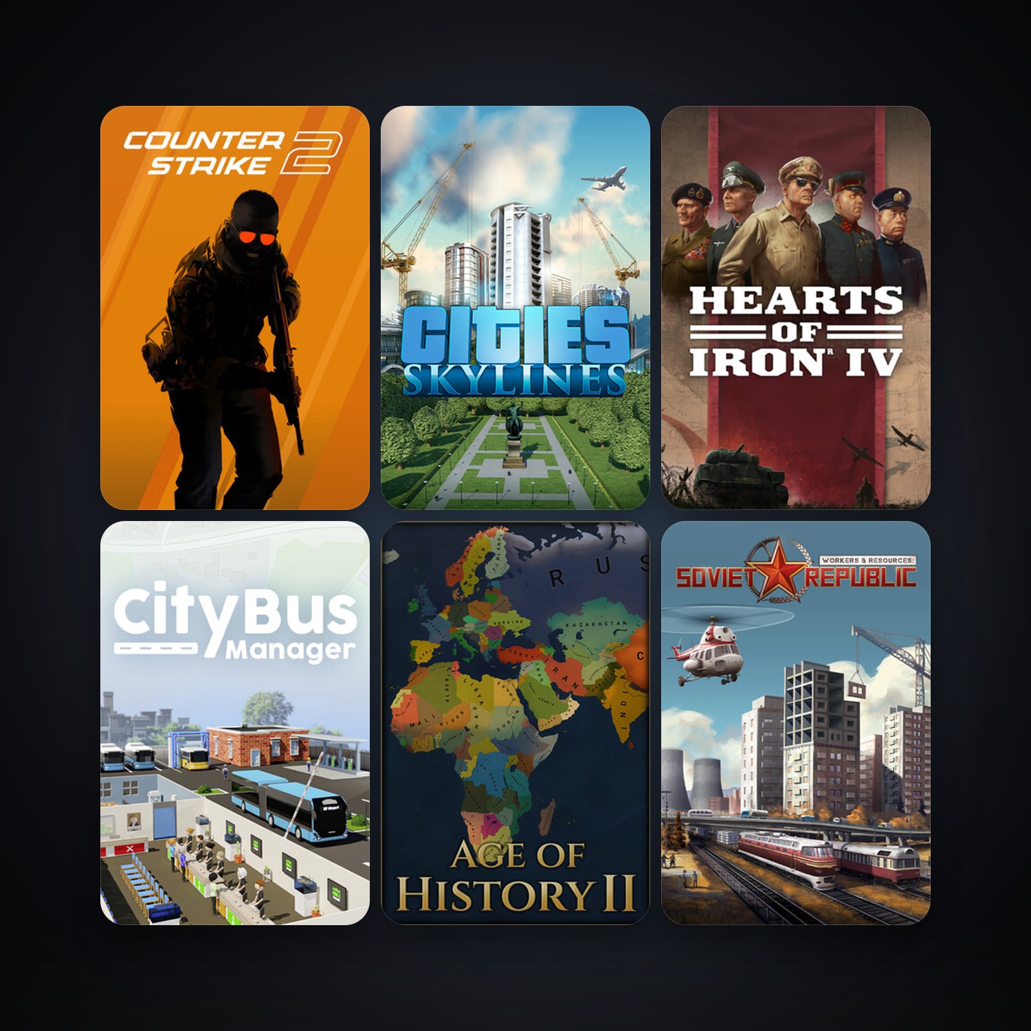 CS2 Prime + Cities: Skylines, 68 games, clean — HabibiAccounts