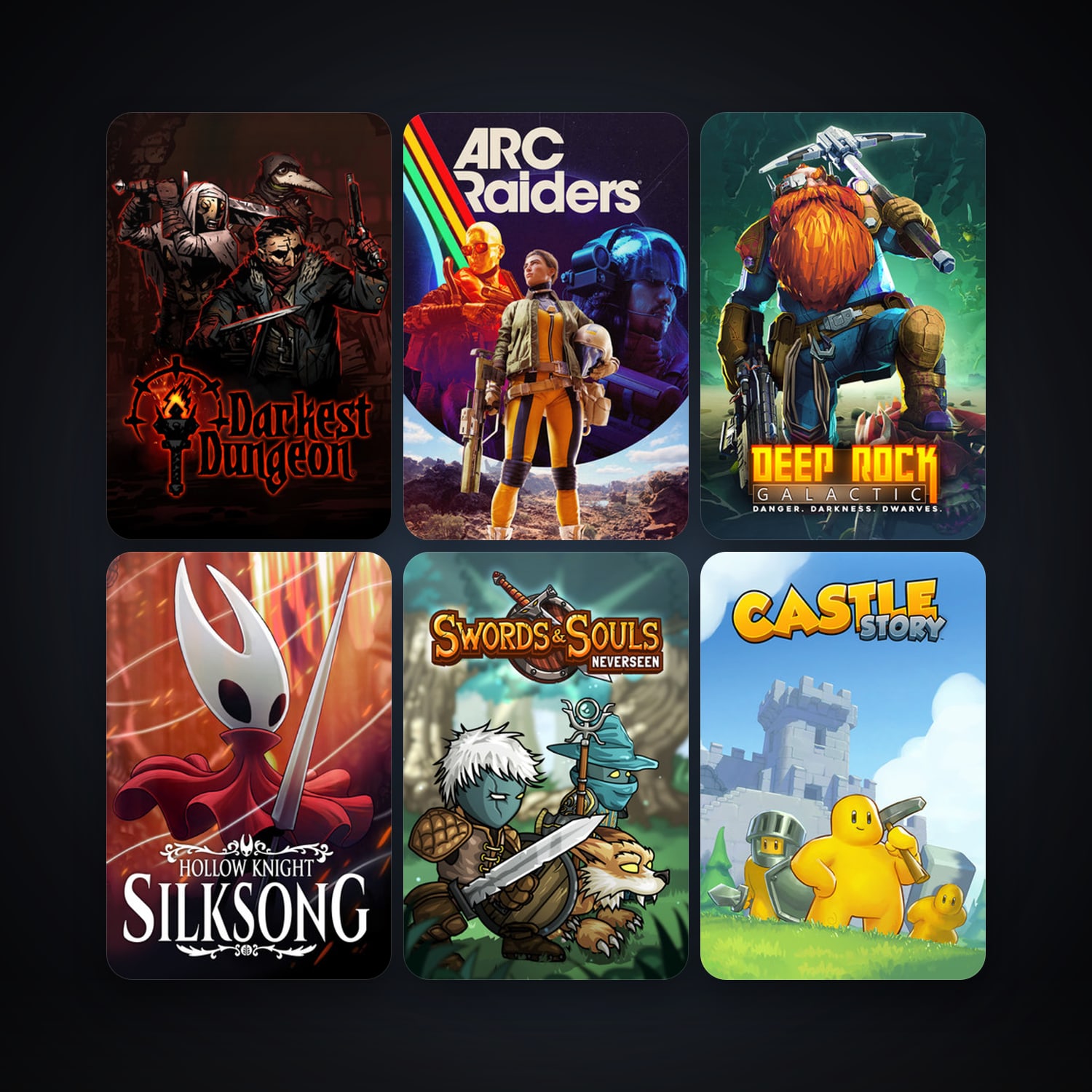 Castle Story + Darkest Dungeon, 69 games, clean — HabibiAccounts