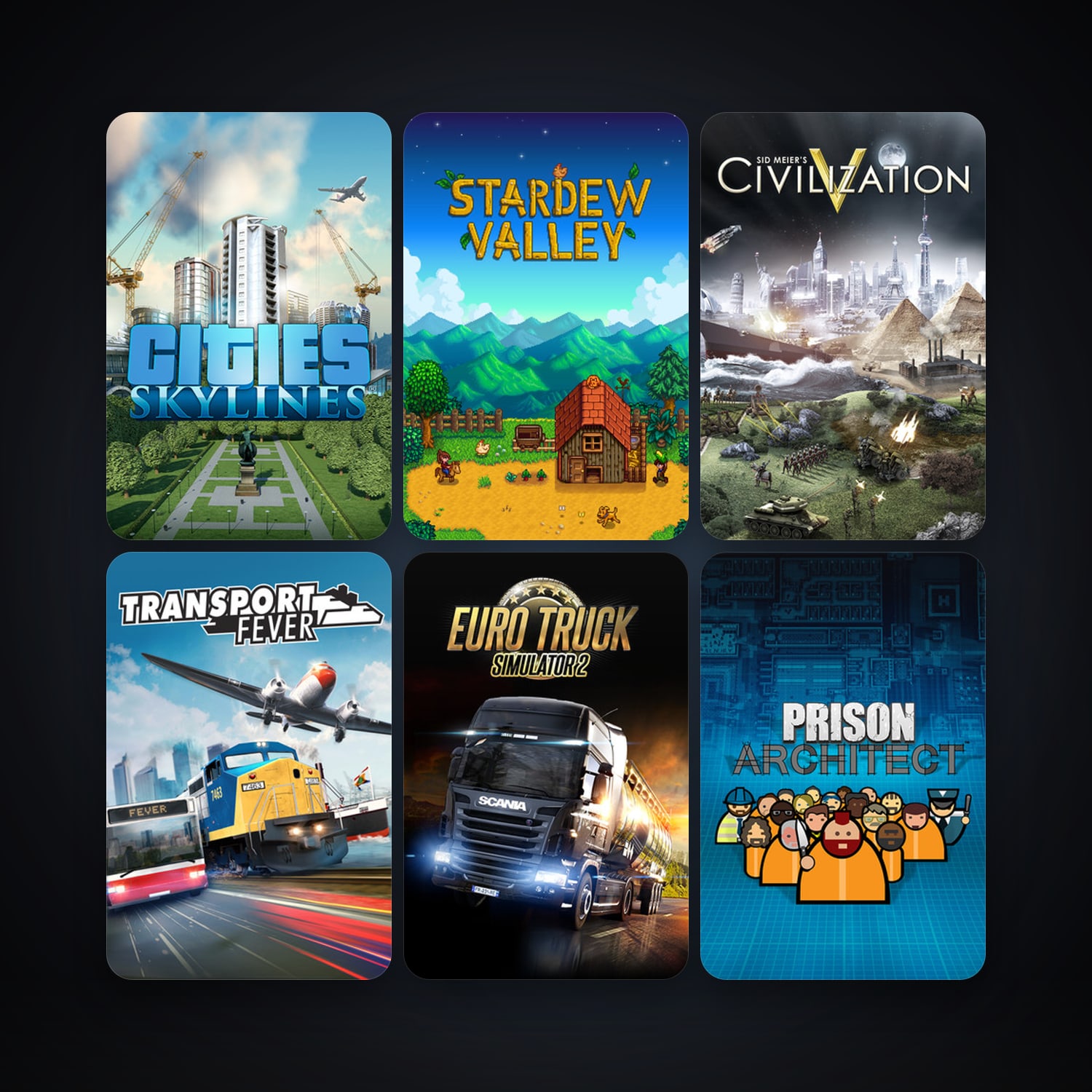 Sid Meier's Civilization V + Euro Truck Simulator 2, 13 games, clean — HabibiAccounts