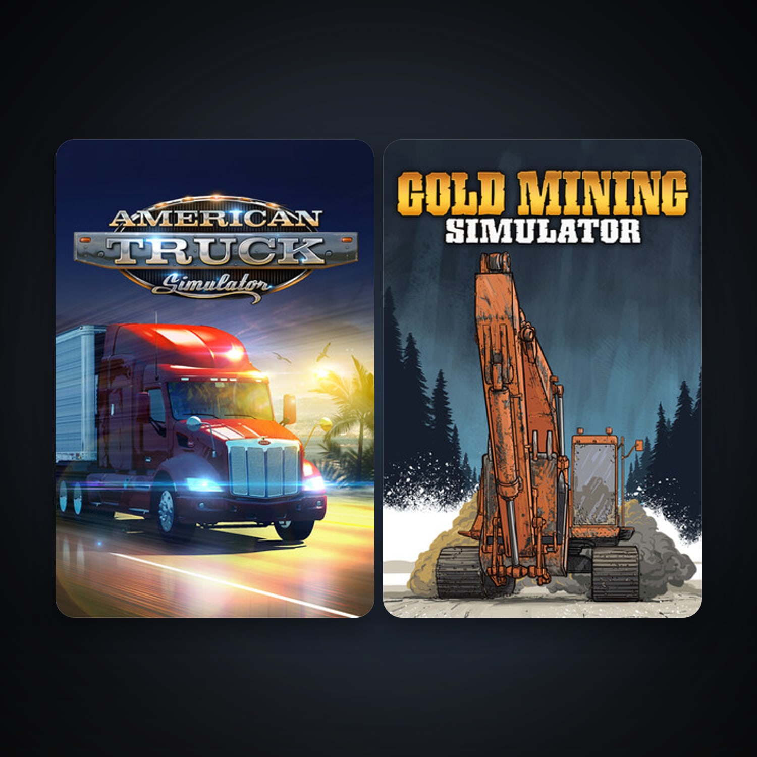 American Truck Simulator + Gold Rush: The Game, 3 games, clean — HabibiAccounts