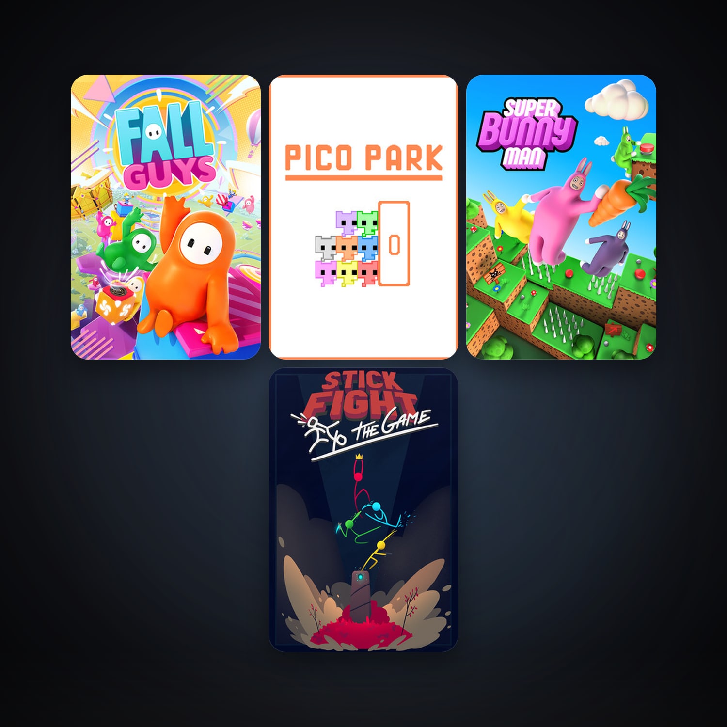 Super Bunny Man + Stick Fight: The Game, 10 games, clean — HabibiAccounts