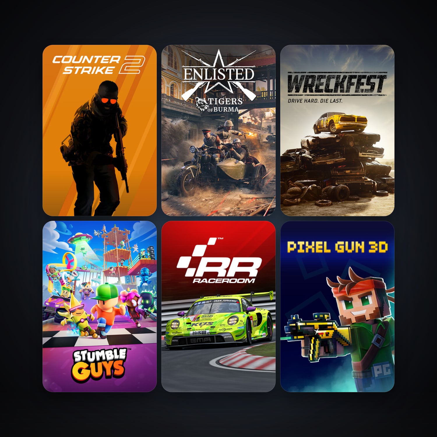 CS2 Prime + RaceRoom Racing Experience, 45 games, clean — HabibiAccounts