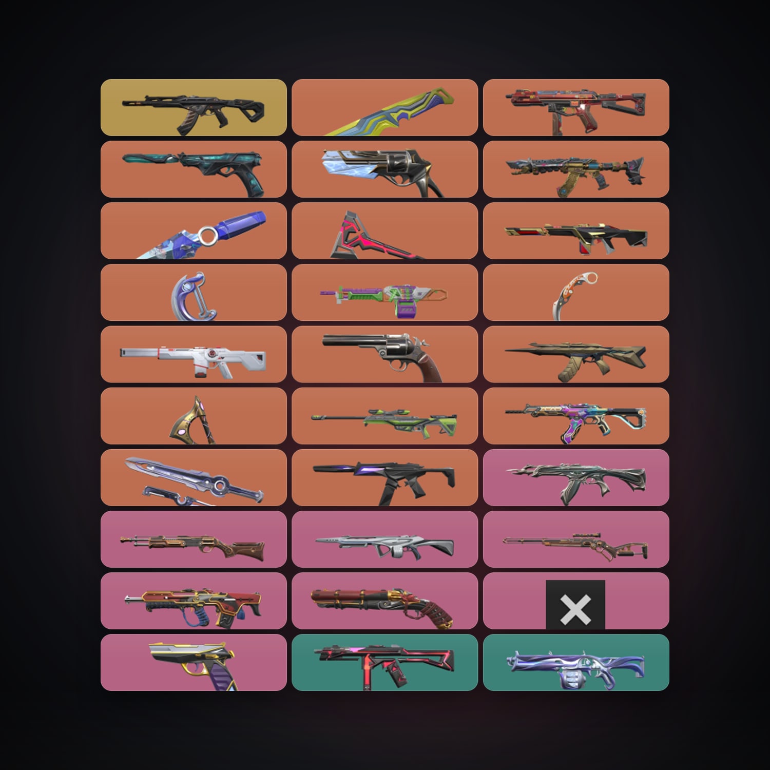 هالحساب فالورانت AP قولد 1، اللوكر مليان 107 سكن و7 سكين، لفل 247 · 260608963 — HabibiAccounts